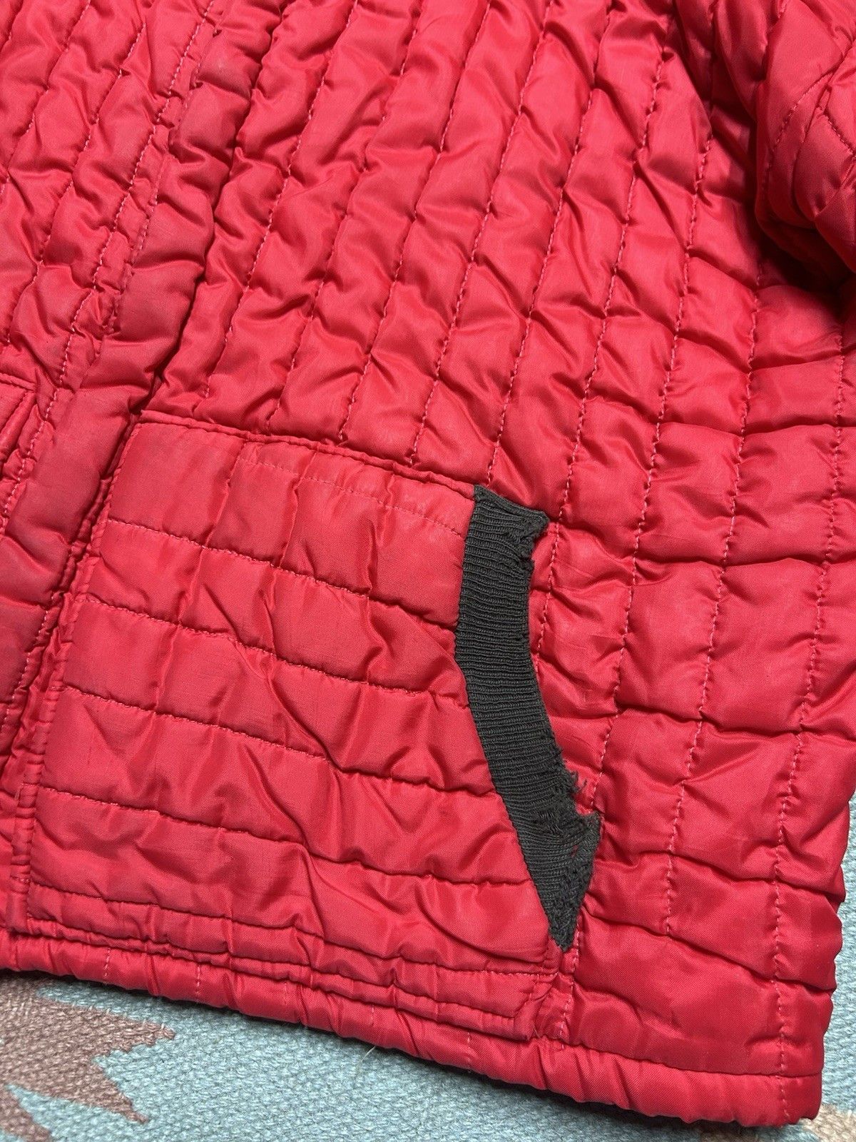 Vintage Vtg 60s quilted bomber jacket waffle knit thermal zip large Size US L / EU 52-54 / 3 - 5 Thumbnail
