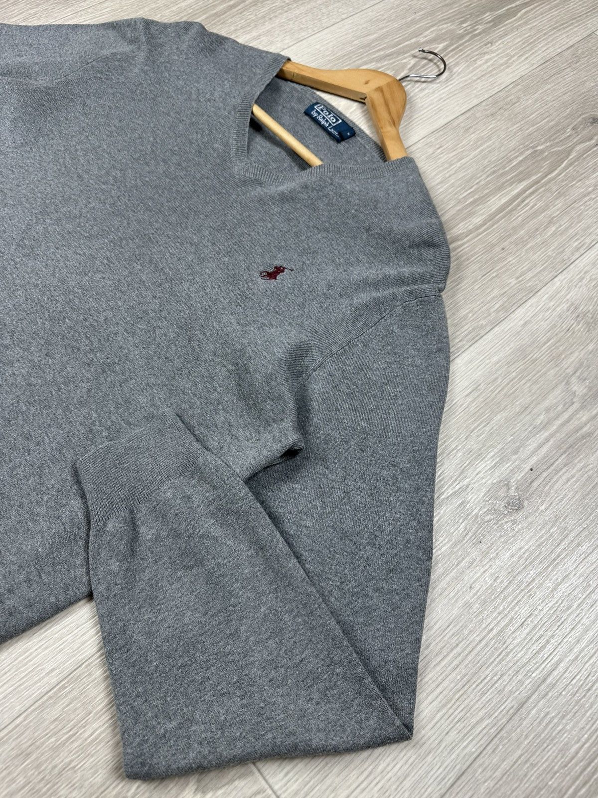 Polo Ralph Lauren Vintage POLO RALPH LAUREN Grey Sweater V-Neck Size L Size US M / EU 48-50 / 2 - 4 Thumbnail