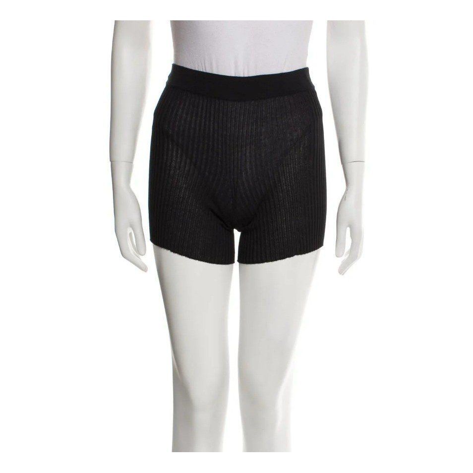 Cecilie Bahnsen Cecilie Bahnsen Imona Black Ribbed Knit High Waist Shorts Size 34" / US 12 / IT 48 - 7 Thumbnail