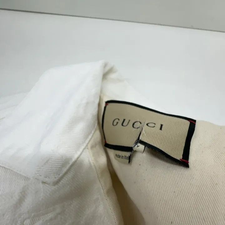 Gucci Gucci White GG Embroidered Denim Jacket-2507 Size M / US 6-8 / IT 42-44 - 2 Thumbnail