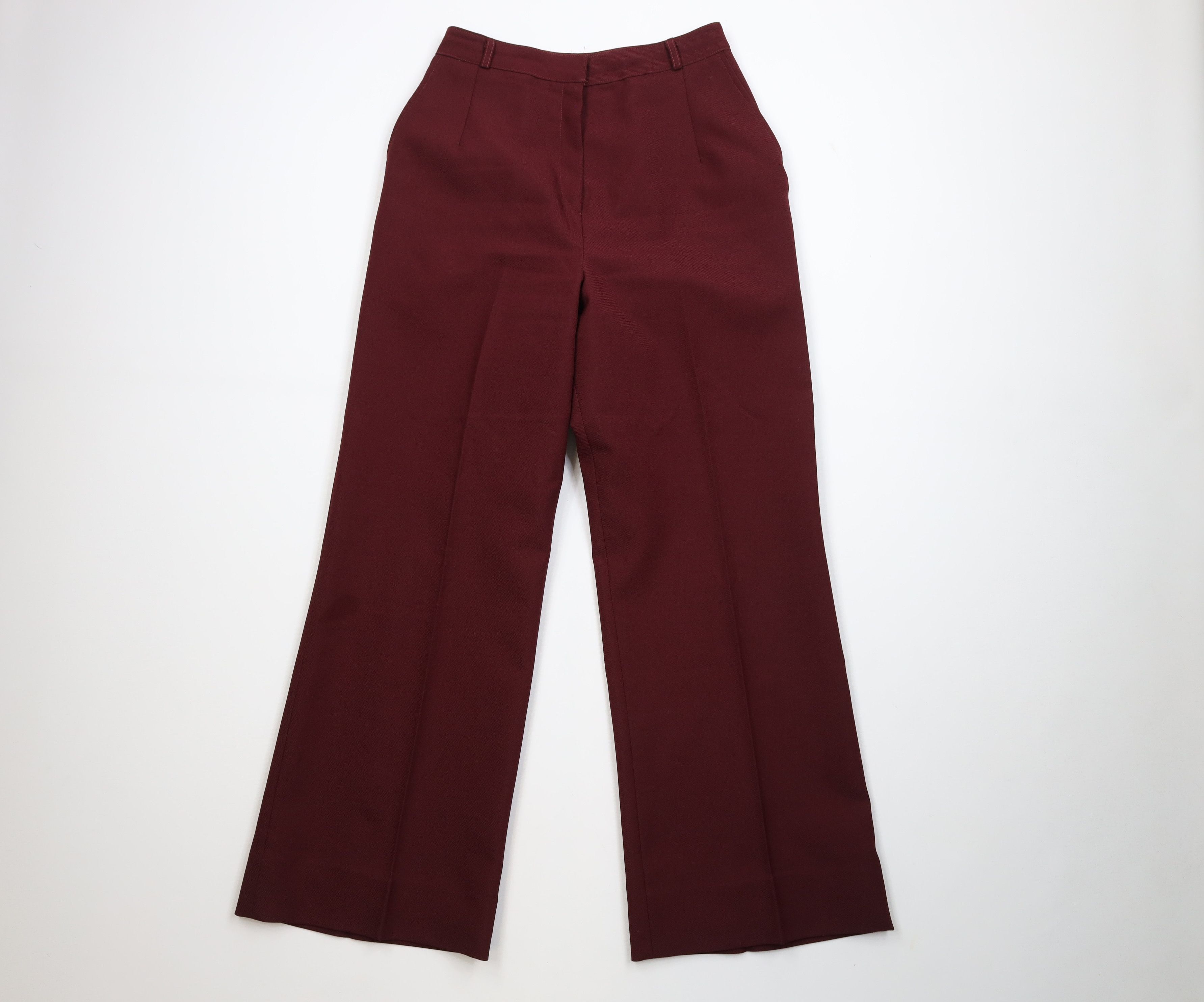 Vintage Vintage 70s Streetwear Knit Bell Bottoms Chino Pants Red USA Size 27" / US 4 / IT 40 - 1 Thumbnail