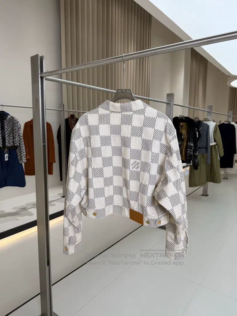 Louis Vuitton Louis Vuitton Beige Checker Denim Jacket Size S / US 4 / IT 40 - 2 Thumbnail