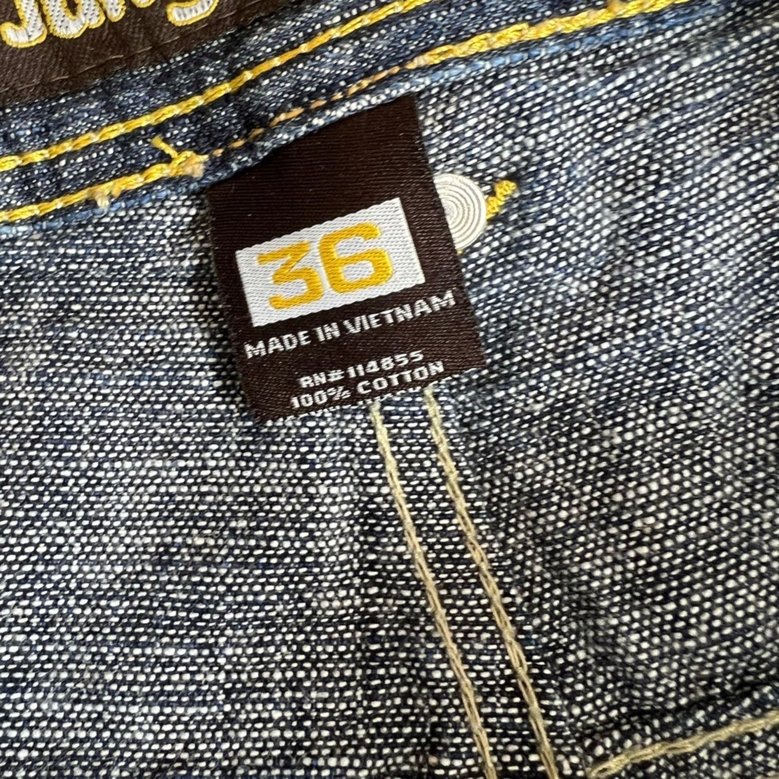 Jungles 5ive Jungle Jeans Mens 36x32 Wide Leg Embroidered Y2K Skater Size US 36 / EU 52 - 7 Thumbnail