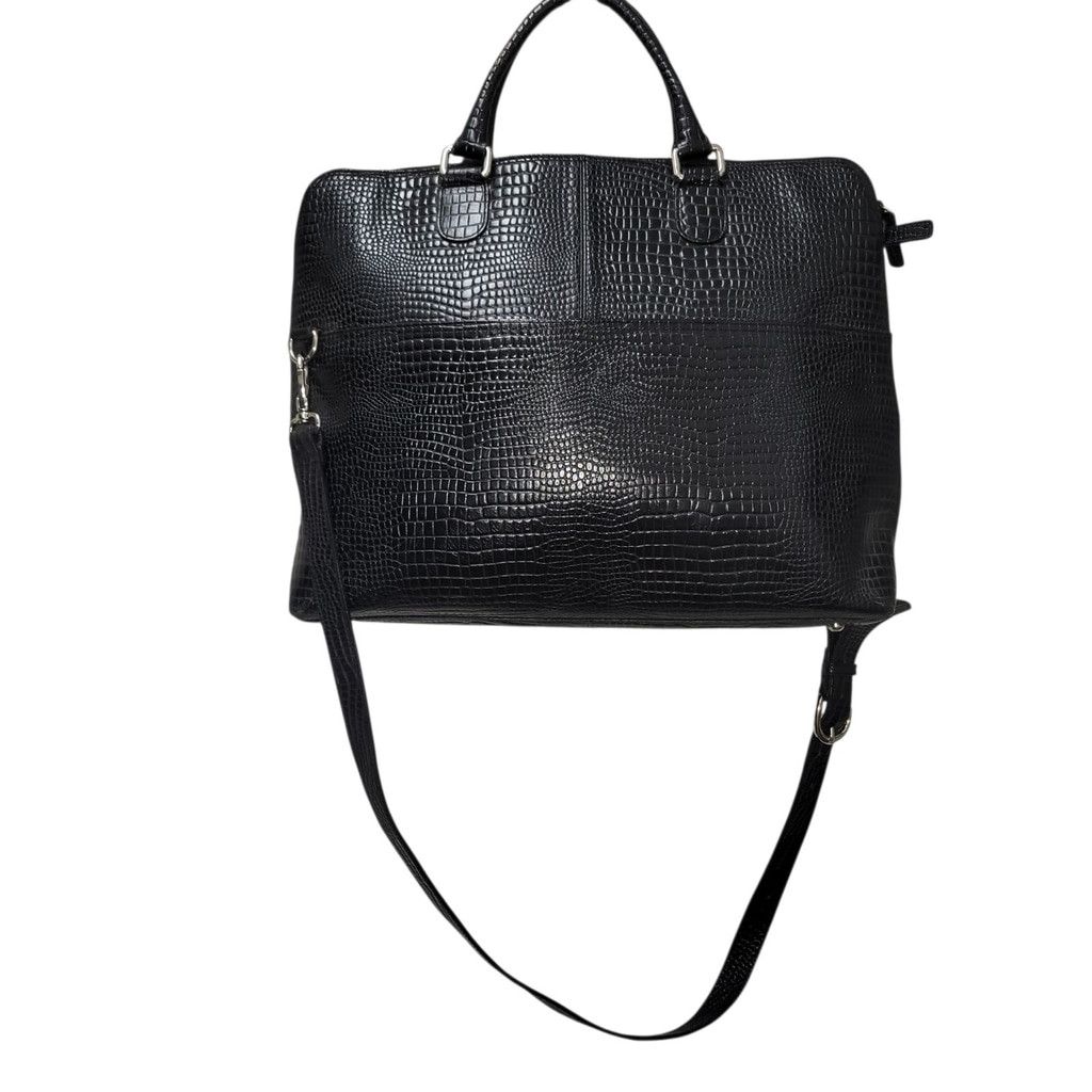 Other Levenger Crocodile Embossed Genuine Leather Messenger Briefc Size ONE SIZE - 10 Thumbnail