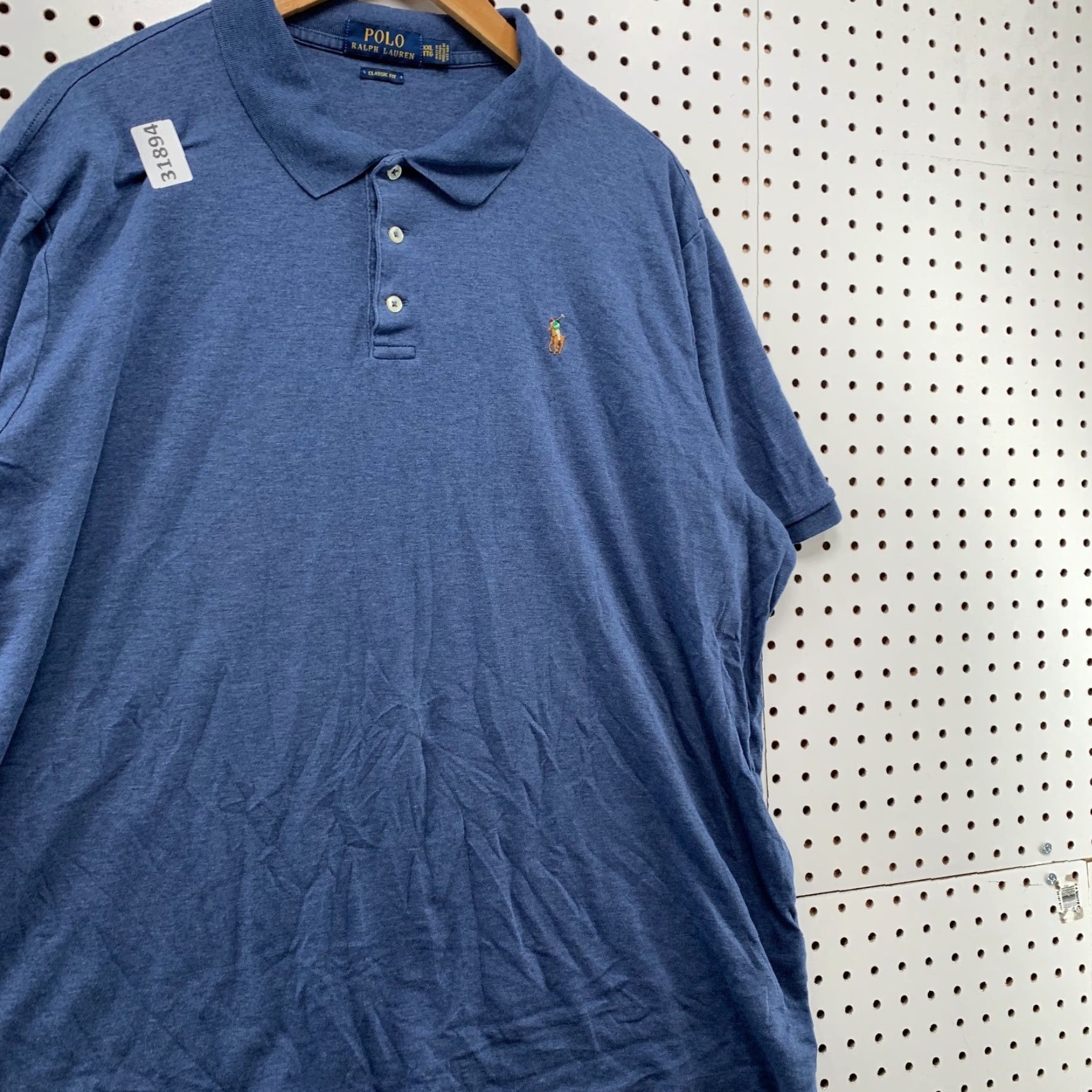 Polo Ralph Lauren Polo Ralph Lauren Shirt Mens 2XL Collared Blue Short Sleeve Brown Pony 27x28.5 Size US XXL / EU 58 / 5 - 4 Thumbnail