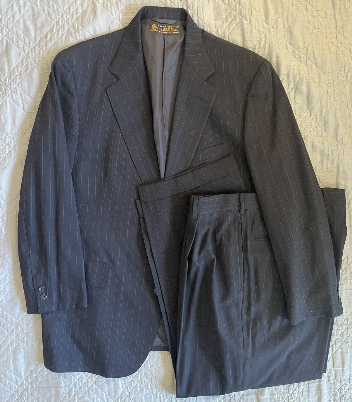 Brooksease Pinstripe Wool Suit