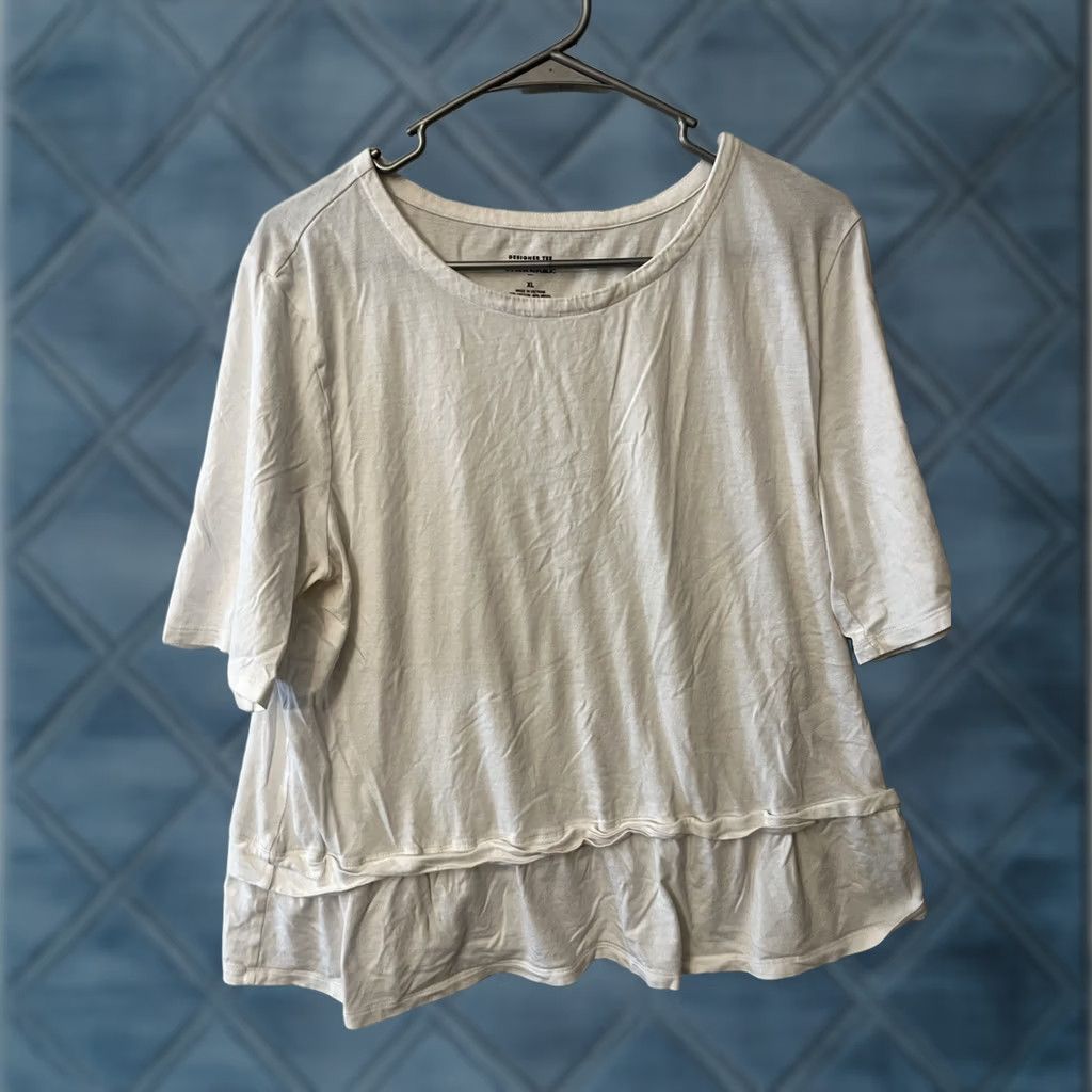 Banana Republic Banana Republic Peplum Tee White XL Designer Top Size XL / US 12-14 / IT 48-50 - 1 Thumbnail
