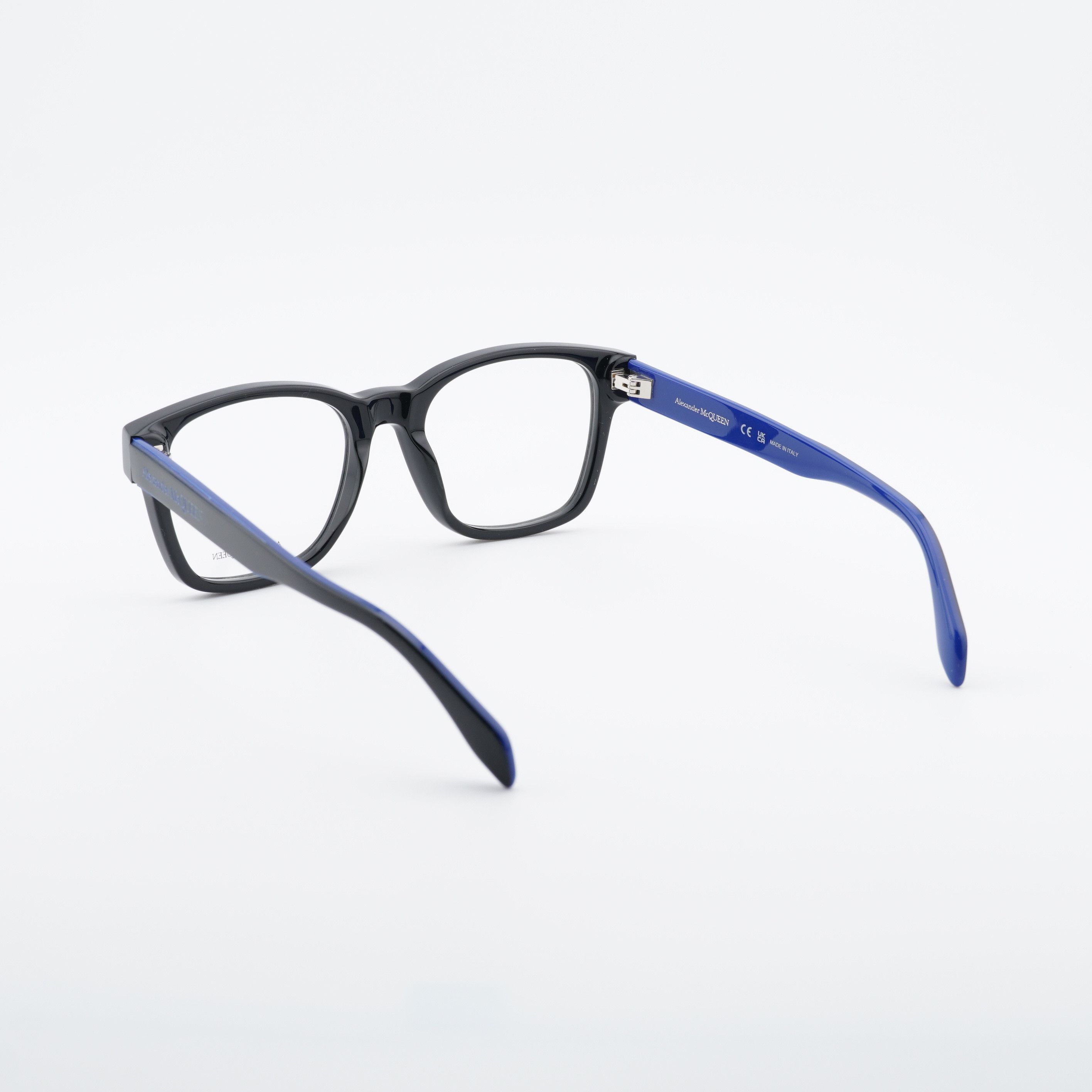 Alexander McQueen Alexander McQueen AM0356O 004 Eyeglasses Black/Blue 53mm Size ONE SIZE - 3 Thumbnail