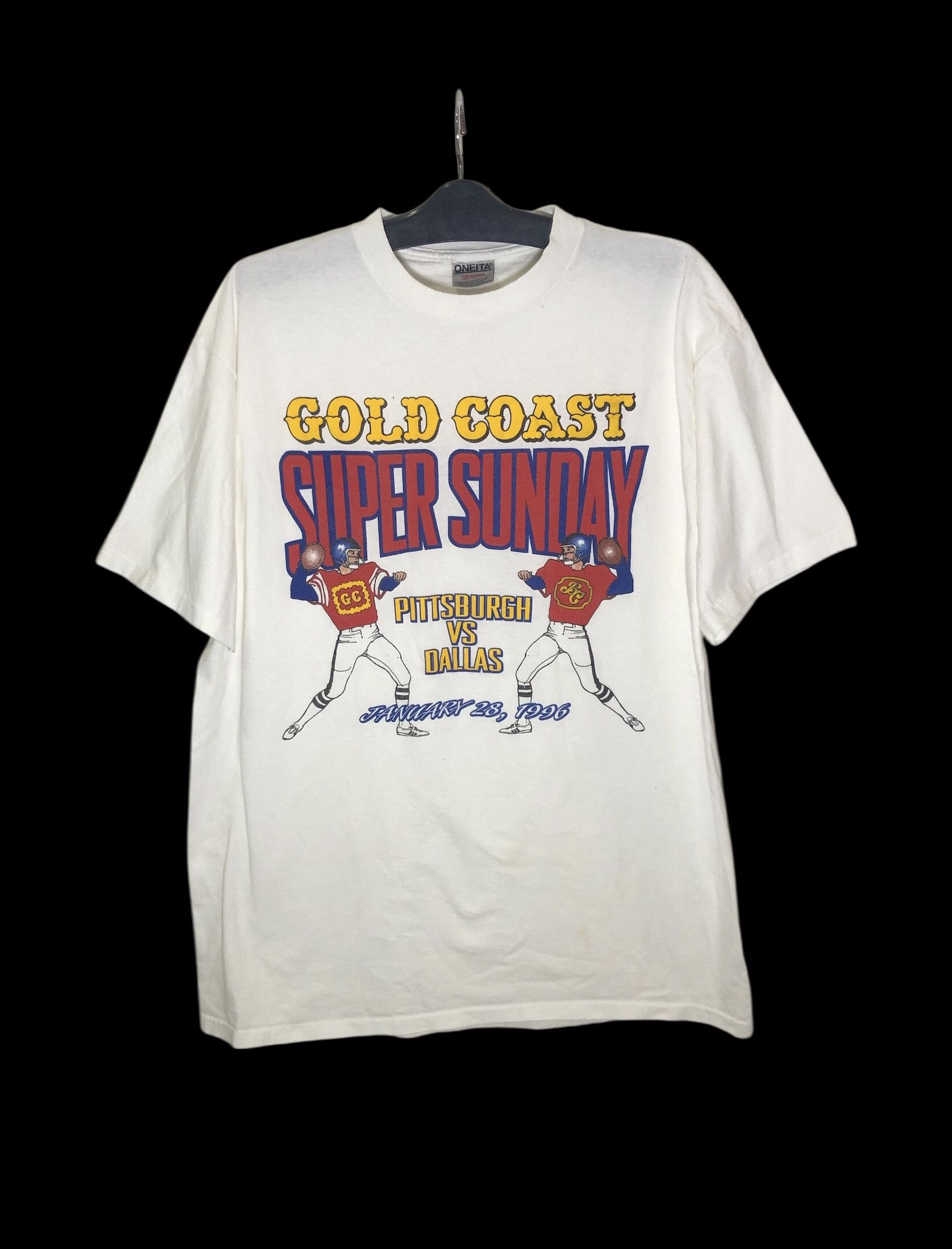 NFL Vintage 90s Gold Super Bowl XXX Tee Pittsburgh vs Dallas Size US XL / EU 56 / 4 - 1 Thumbnail