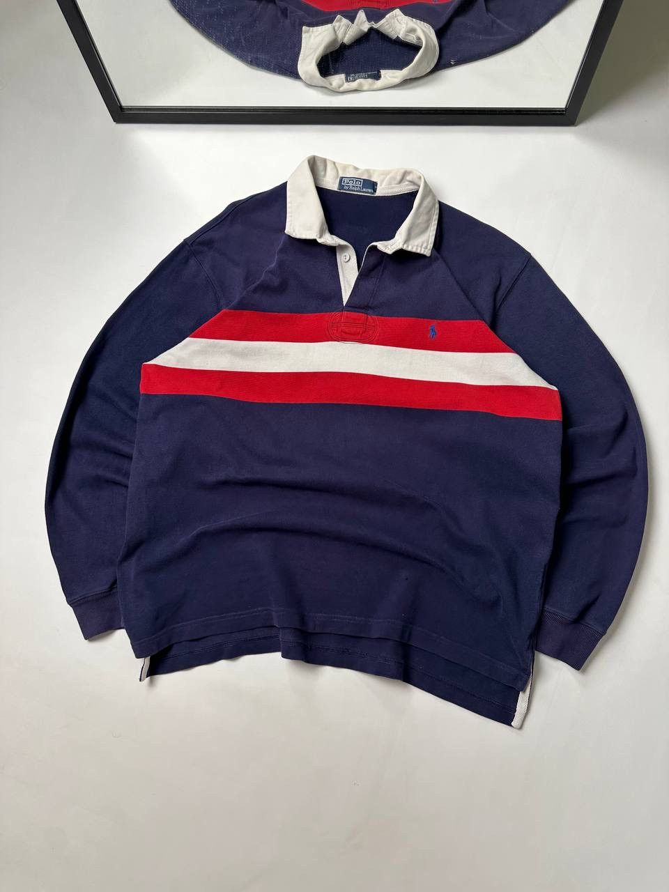 Polo Ralph Lauren 00s Vintage Rugby Polo Ralph Lauren PRL Striped Boxy Fit Size US L / EU 52-54 / 3 - 1 Thumbnail