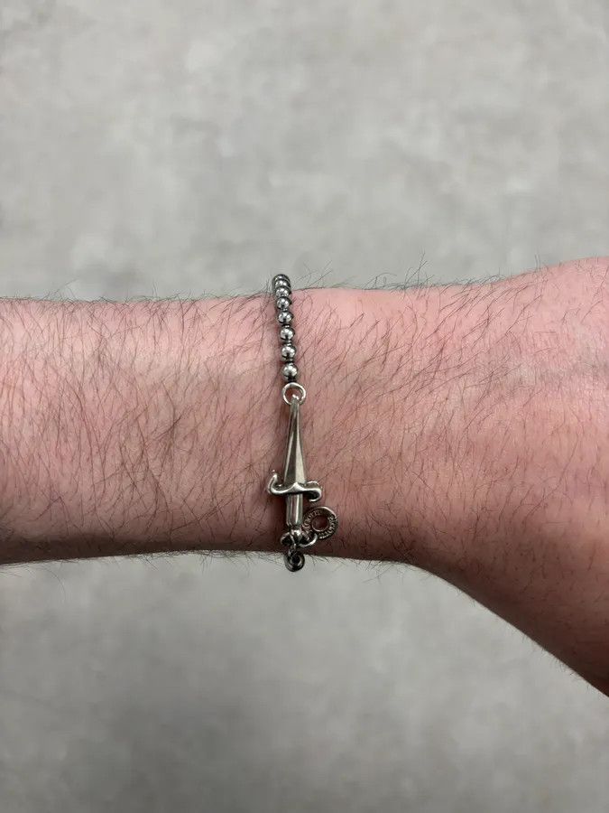 Vintage 2000s Cesare Paciotti Silver Beaded Bullet Dagger Bracelet Size ONE SIZE - 3 Thumbnail