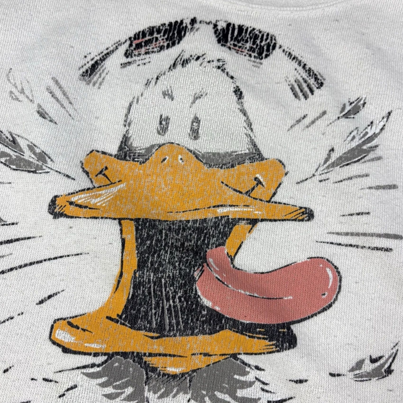 Delta VINTAGE Delta 90s Ive Got An Attitude Duck Funny Sweatshirt White M Mens Graphic Print Pullover Size US M / EU 48-50 / 2 - 5 Thumbnail