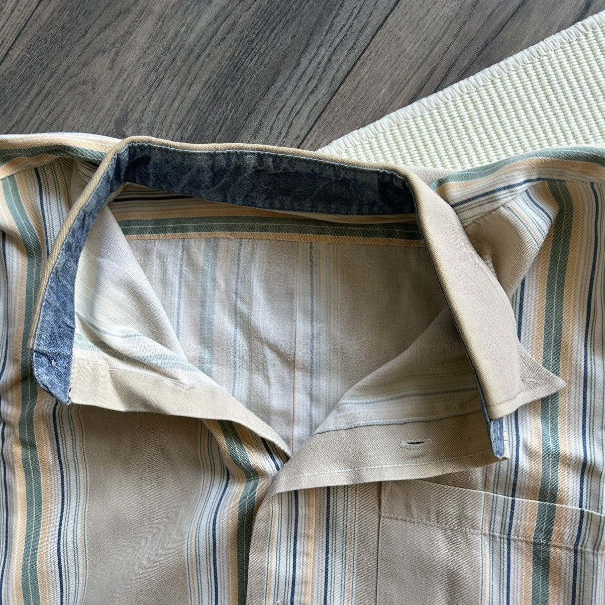 Ruddock Shirts 90s Ruddock Bros. Horizontal Stripes Beige Shirt Size US L / EU 52-54 / 3 - 5 Thumbnail