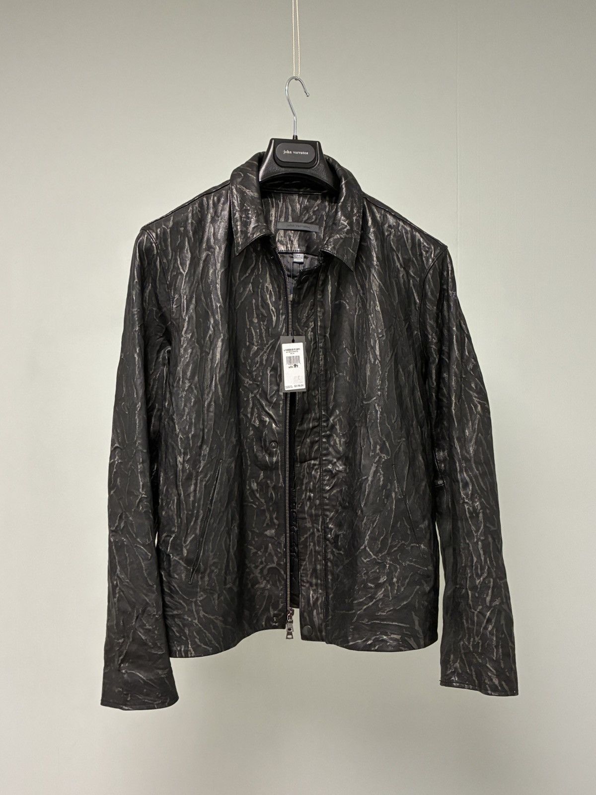 John Varvatos Crinkled Leather Jacket EU 48 USA 38 Size US M / EU 48-50 / 2 - 2 Thumbnail