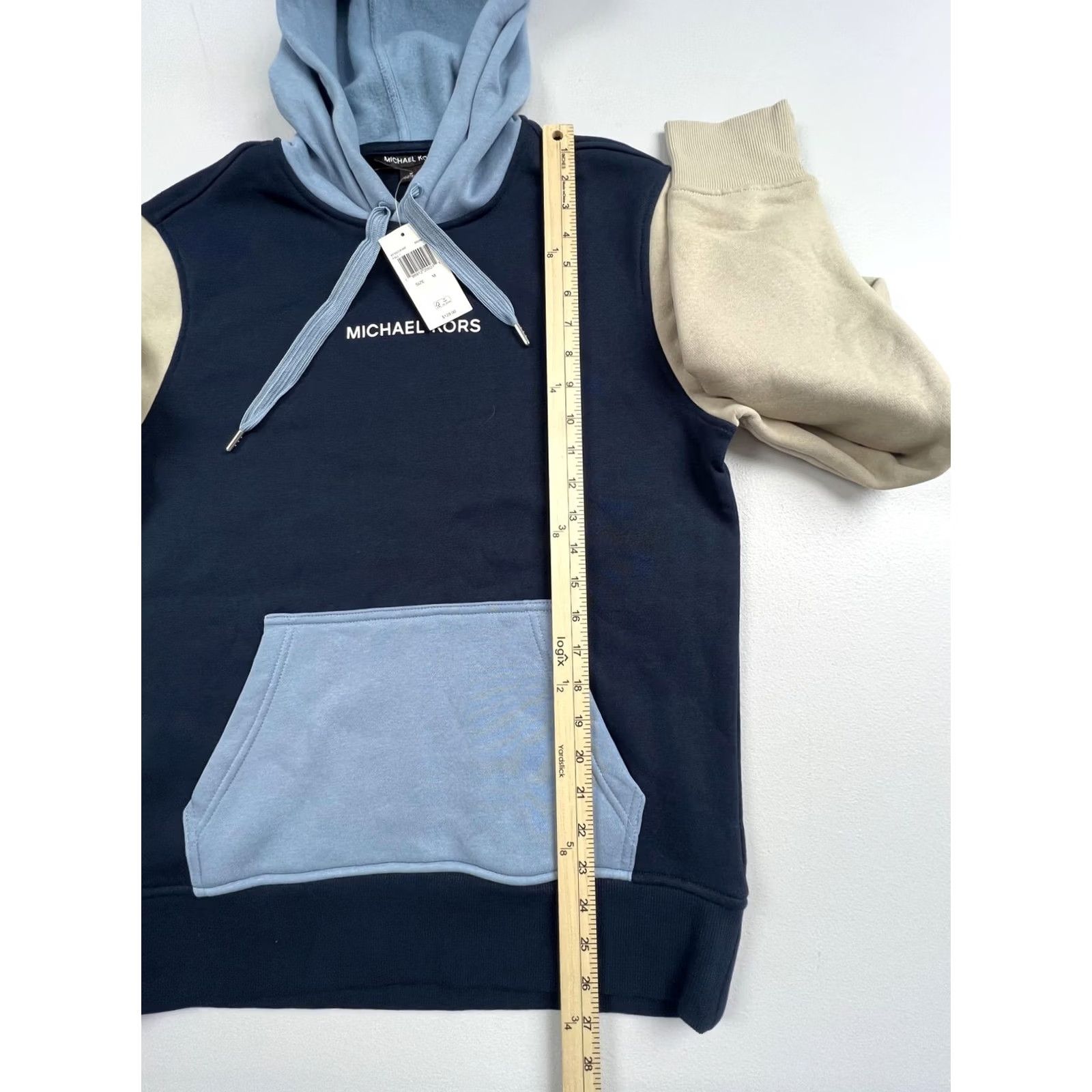 Michael Kors Michael Kors Hoodie Mens Medium Multicolor Colorblock Logo Pullover Fleece Crew Neck Kangaroo Pocket Size US M / EU 48-50 / 2 - 6 Thumbnail