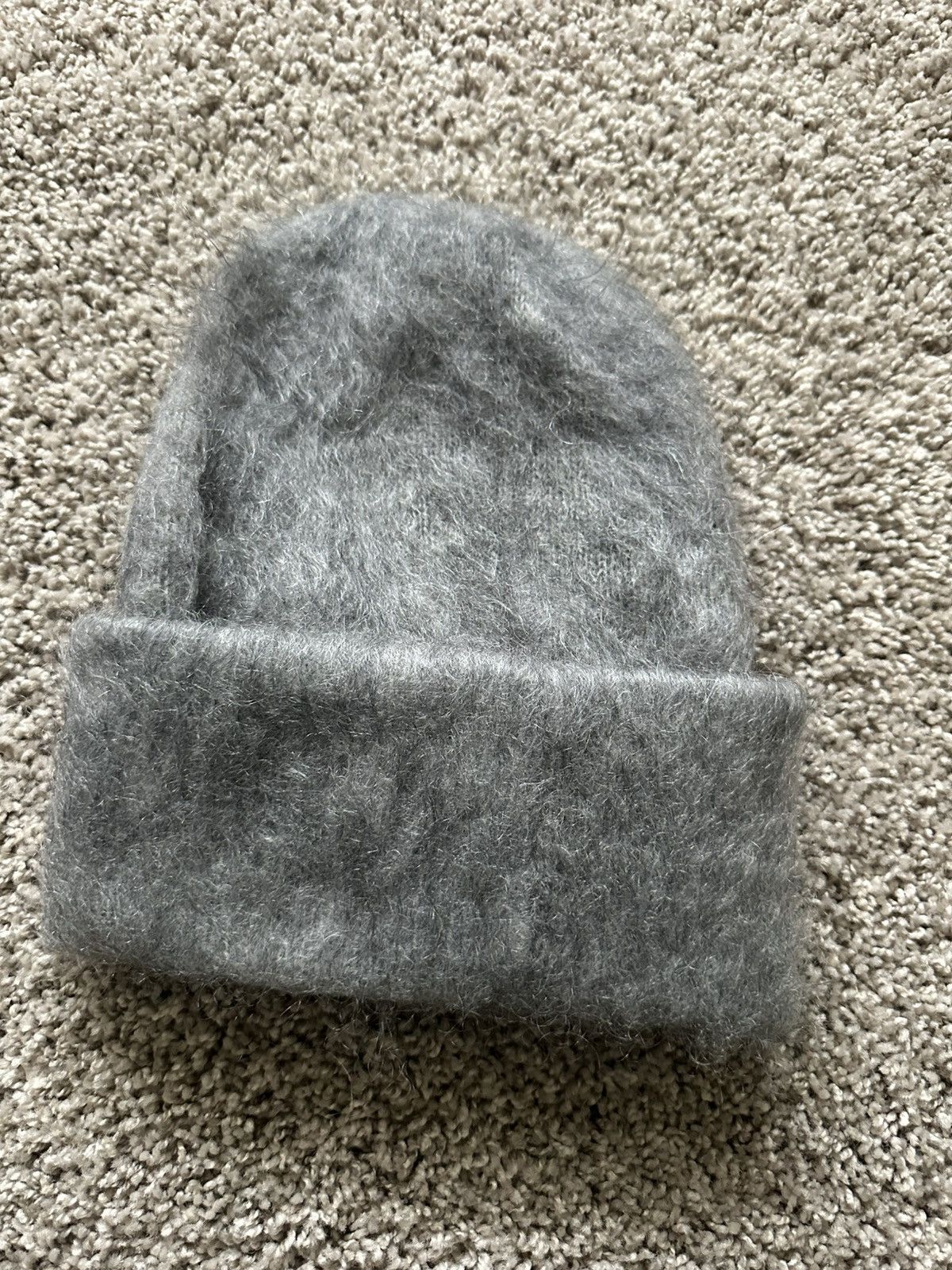 Off-White Brush Knitted Beanie Hat Size ONE SIZE - 3 Thumbnail