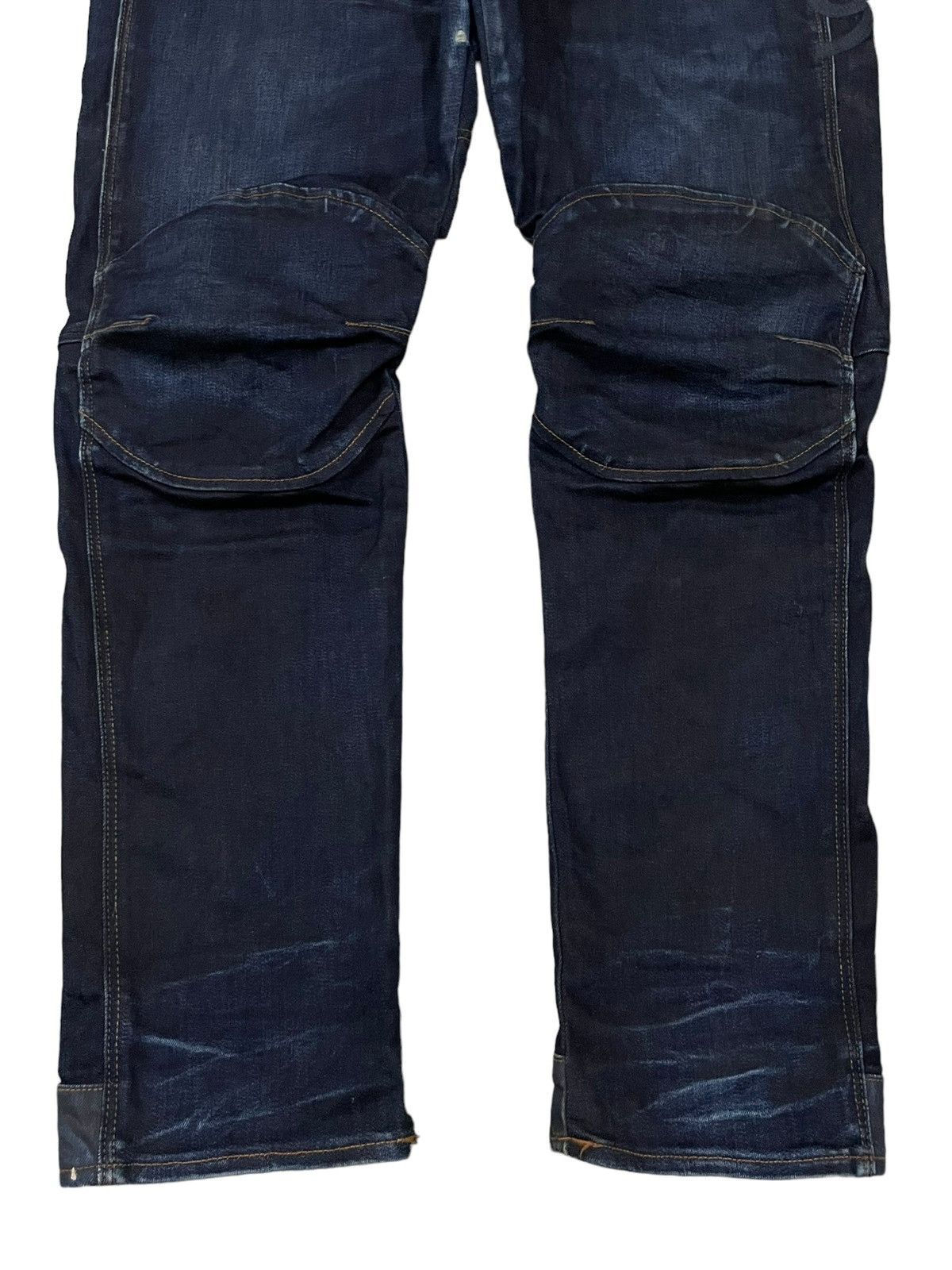 G-Star Vintage G Star Raw Double Knee Denim Pad Biker Pants Jeans Size US 33 - 3 Thumbnail