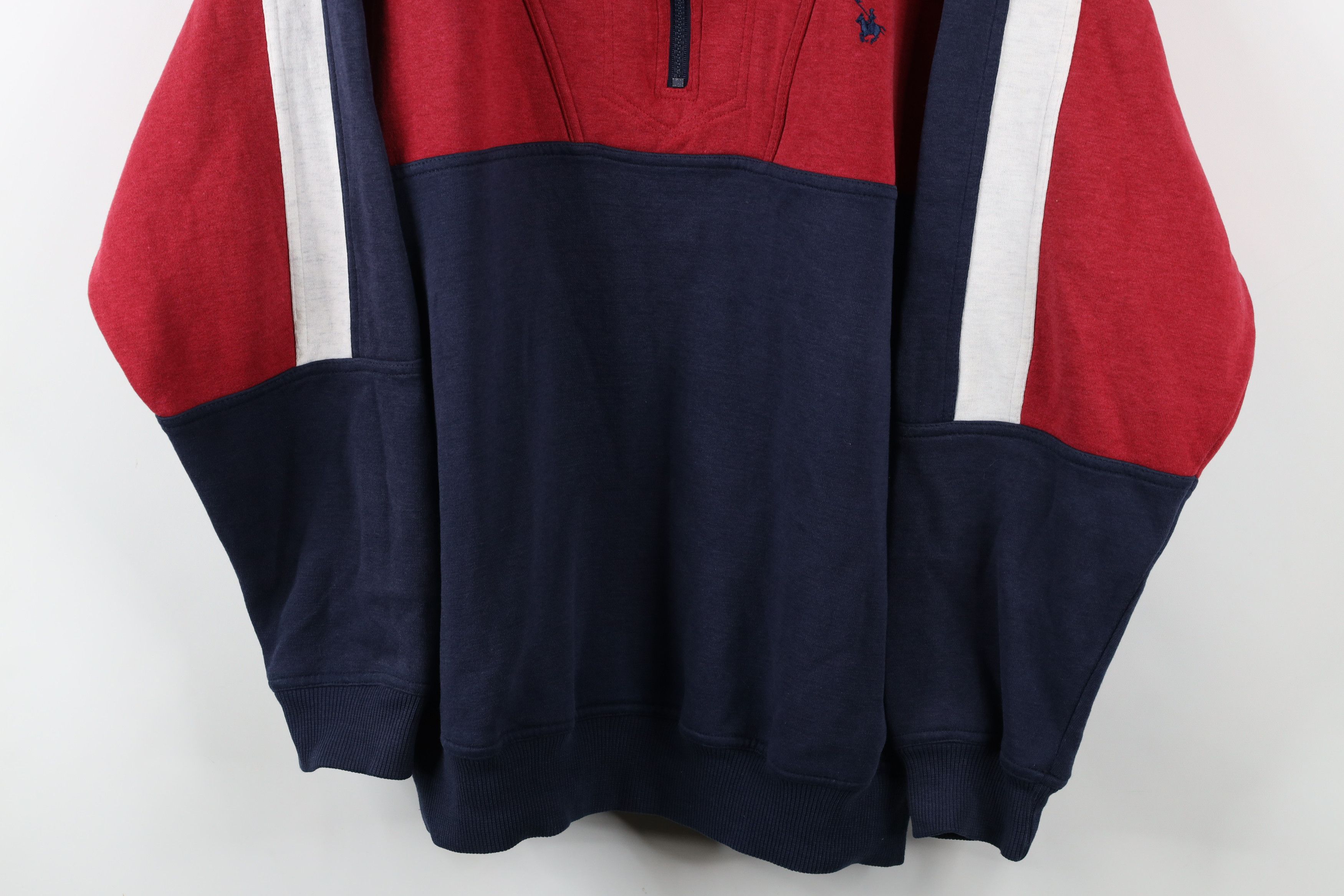 Vintage Vintage 90s Streetwear Block Half Zip Pullover Sweatshirt Size US L / EU 52-54 / 3 - 3 Thumbnail