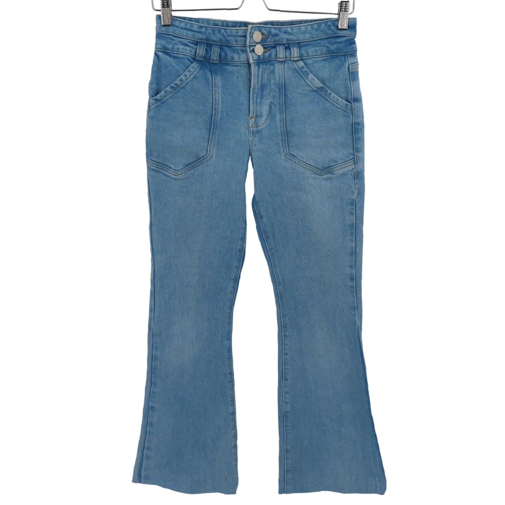 Frame Frame Jeans Womens 26 Caye Double Button Mid Rise Flare Denim Blue Jeans 5-Pocket Design Regular Cotton Blend Denim Frame Caye Style Flared Vintage No Size 26" / US 2 / IT 38 - 2 Thumbnail