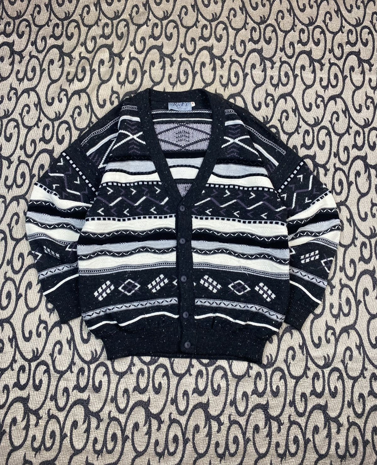 Other Vintage 90s Rick’s Coogi Style Cardigan Retro Streetwear Size US L / EU 52-54 / 3 - 1 Thumbnail