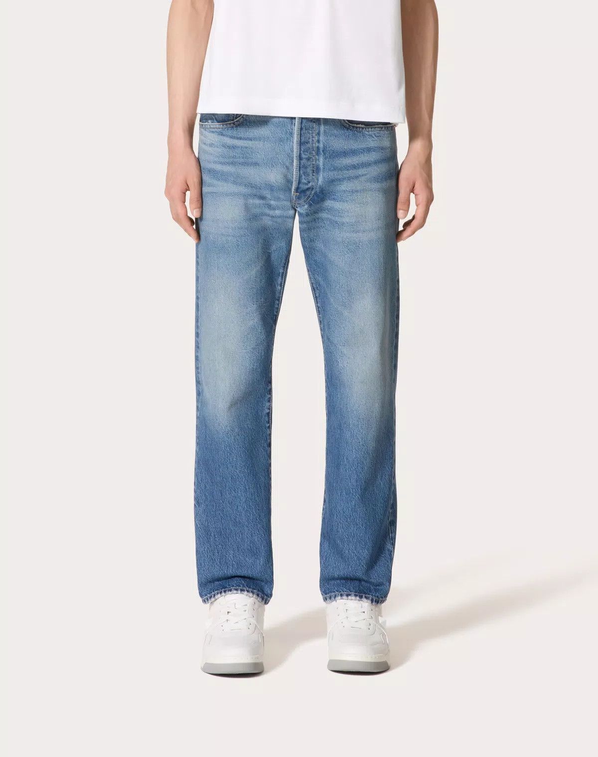 Valentino oc11z0625 Denim Trousers Metallic V Detail in Denim Blue Size US 31 - 5 Thumbnail