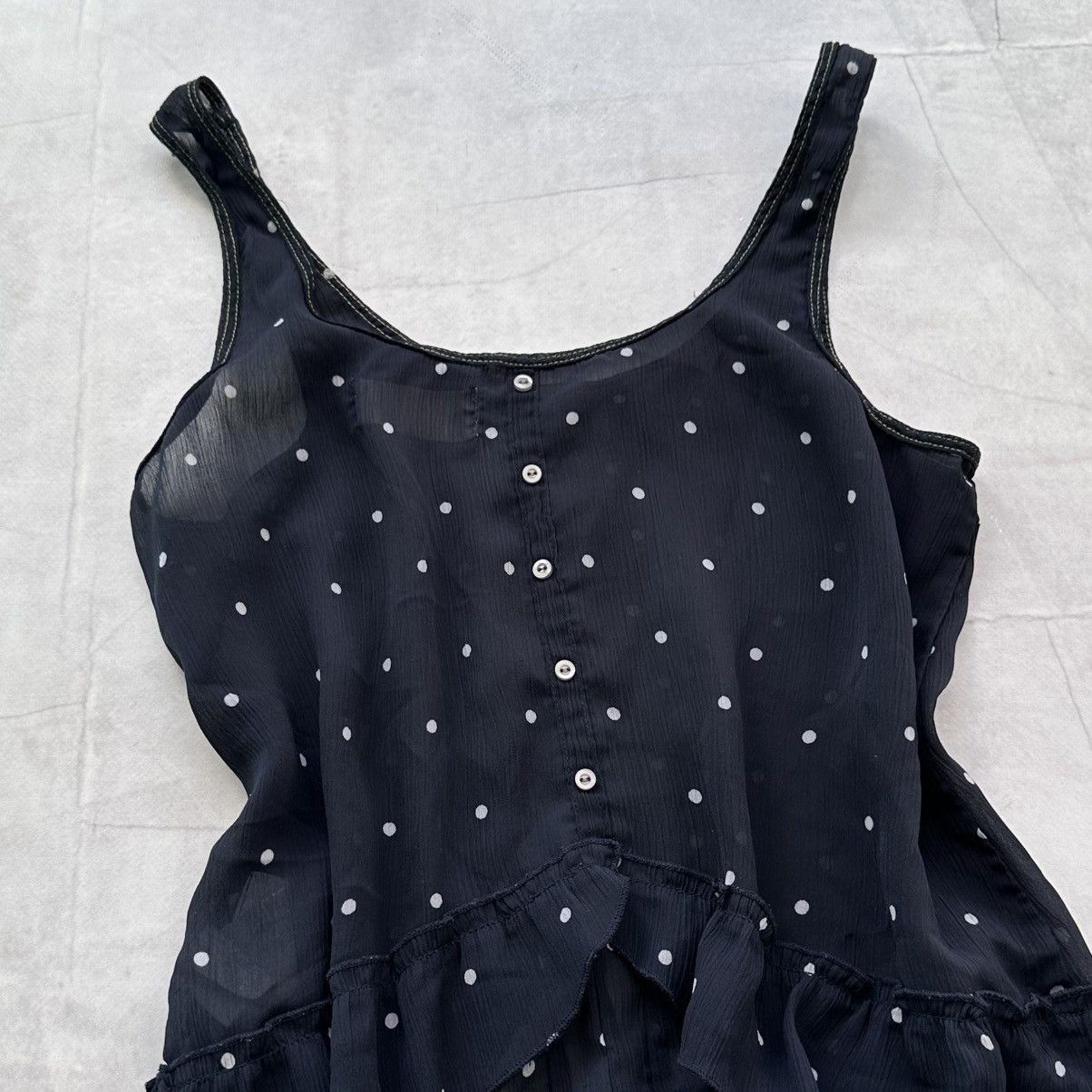 Abercrombie & Fitch Hollister Cute Dot Babydoll Top Blouse Mesh Cop Copine Vibe Size XS / US 0-2 / IT 36-38 - 11 Thumbnail