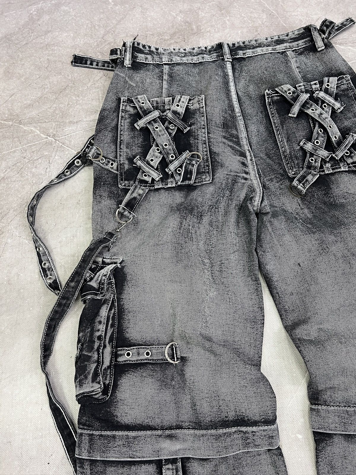 Tripp NYC Gothic bondage diesel style denim distressed jeans y2k Size US 32 / EU 48 - 17 Thumbnail