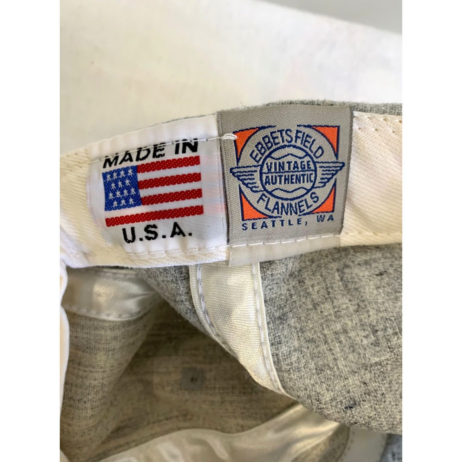 Ebbets Field Flannels Ebbets Field Flannels STS Grey Wool Vintage Authentic Baseball Cap Baseball Cap Mens One Size Gray USA Wool Flannel Size ONE SIZE - 3 Thumbnail