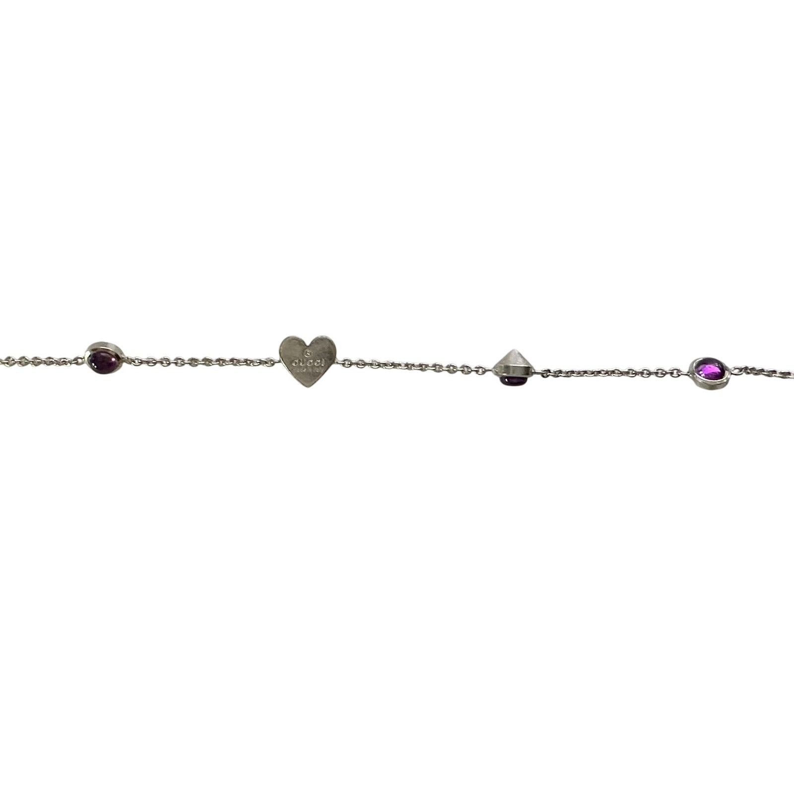 Gucci Gucci Heart Tag Amethyst Bracelet #17 Size ONE SIZE - 4 Thumbnail