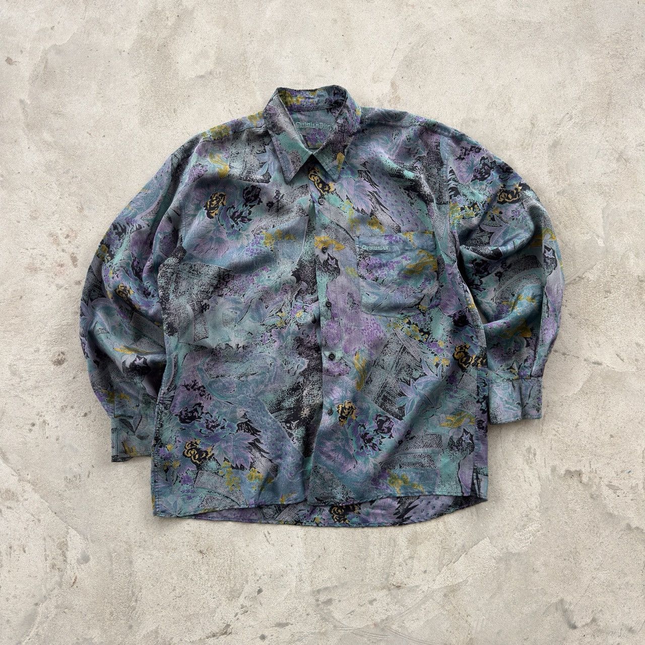Christian Dior Monsieur Vintage Christian Dior Abstract Floral Print Shirt Luxury Size US XL / EU 56 / 4 - 1 Thumbnail