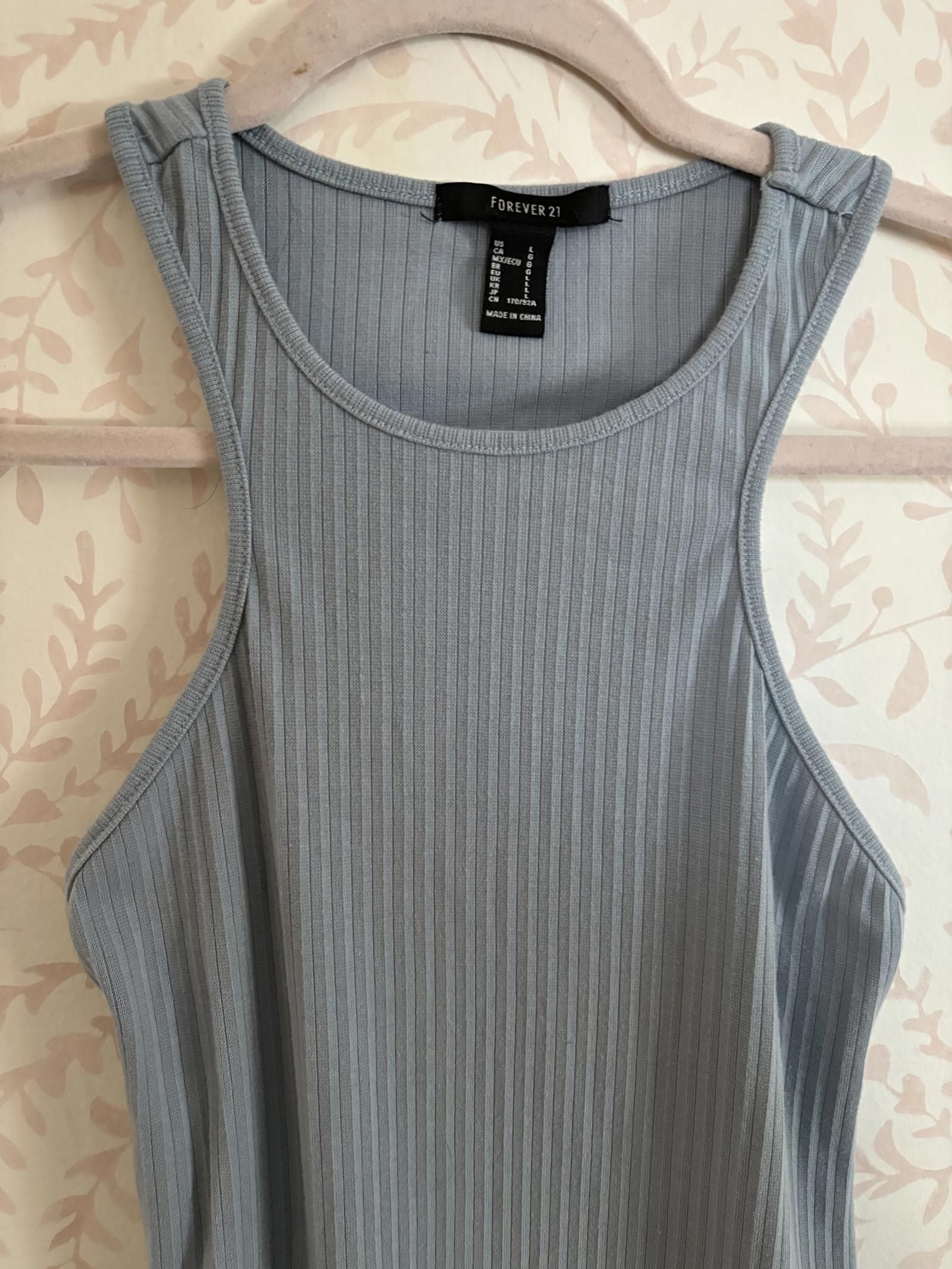 Forever 21 NWOT Forever 21 Women's Ribbed Bodycon Dress - Light Blue Size L / US 10 / IT 46 - 2 Thumbnail