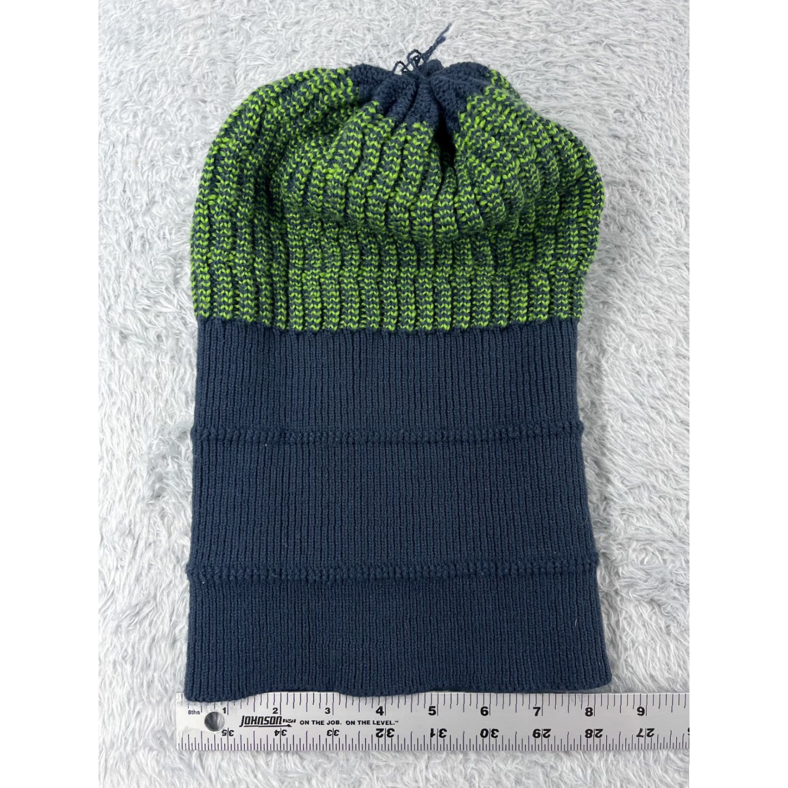 Vintage Beanie Geometric One Size Adult Blue Acrylic Hat Mens Ski Comfort Winter Holiday Size ONE SIZE - 5 Thumbnail