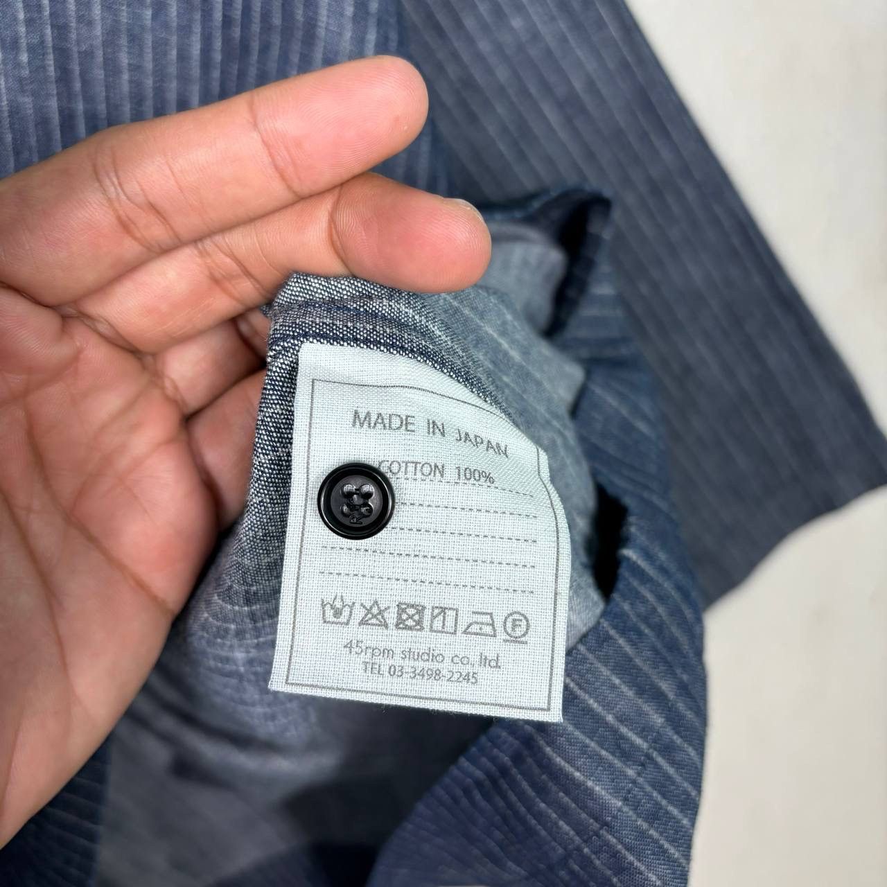 45rpm 45rpm Studio Indigo Hickory Stripe Work Shirt Japan Size 0 Size US M / EU 48-50 / 2 - 8 Thumbnail