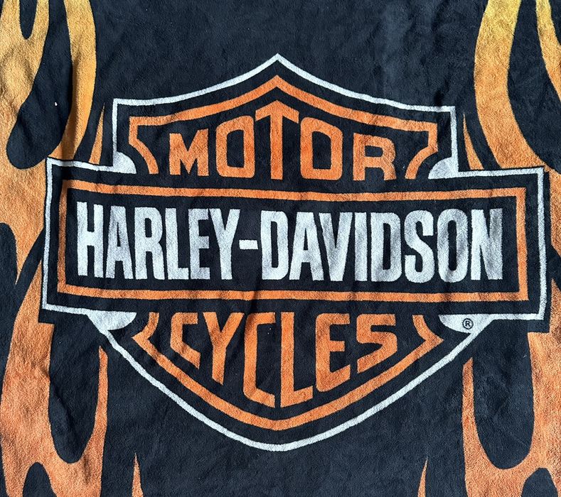 Vintage Harley Davidson Flame Plush Blanket Grailed