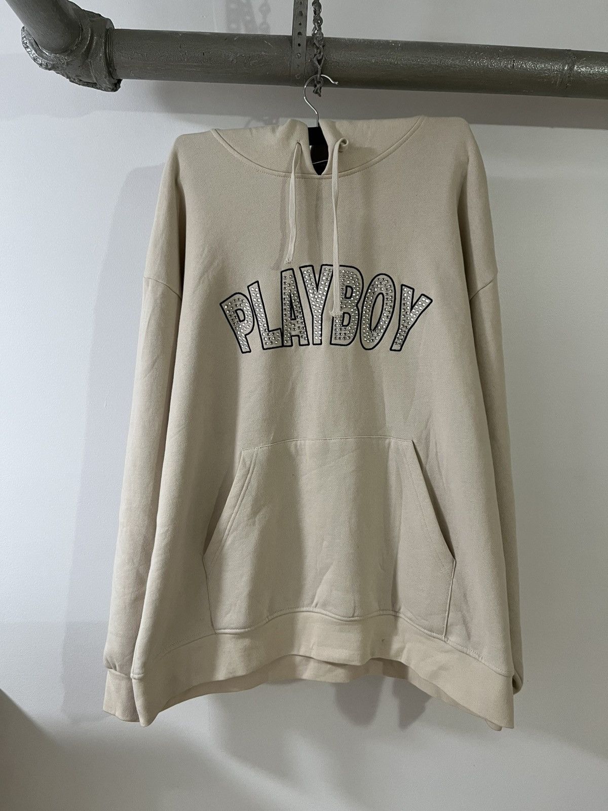 Pacsun × Playboy Cream white and black Playboy logo bright diamonds hoodie Size US L / EU 52-54 / 3 - 1 Thumbnail