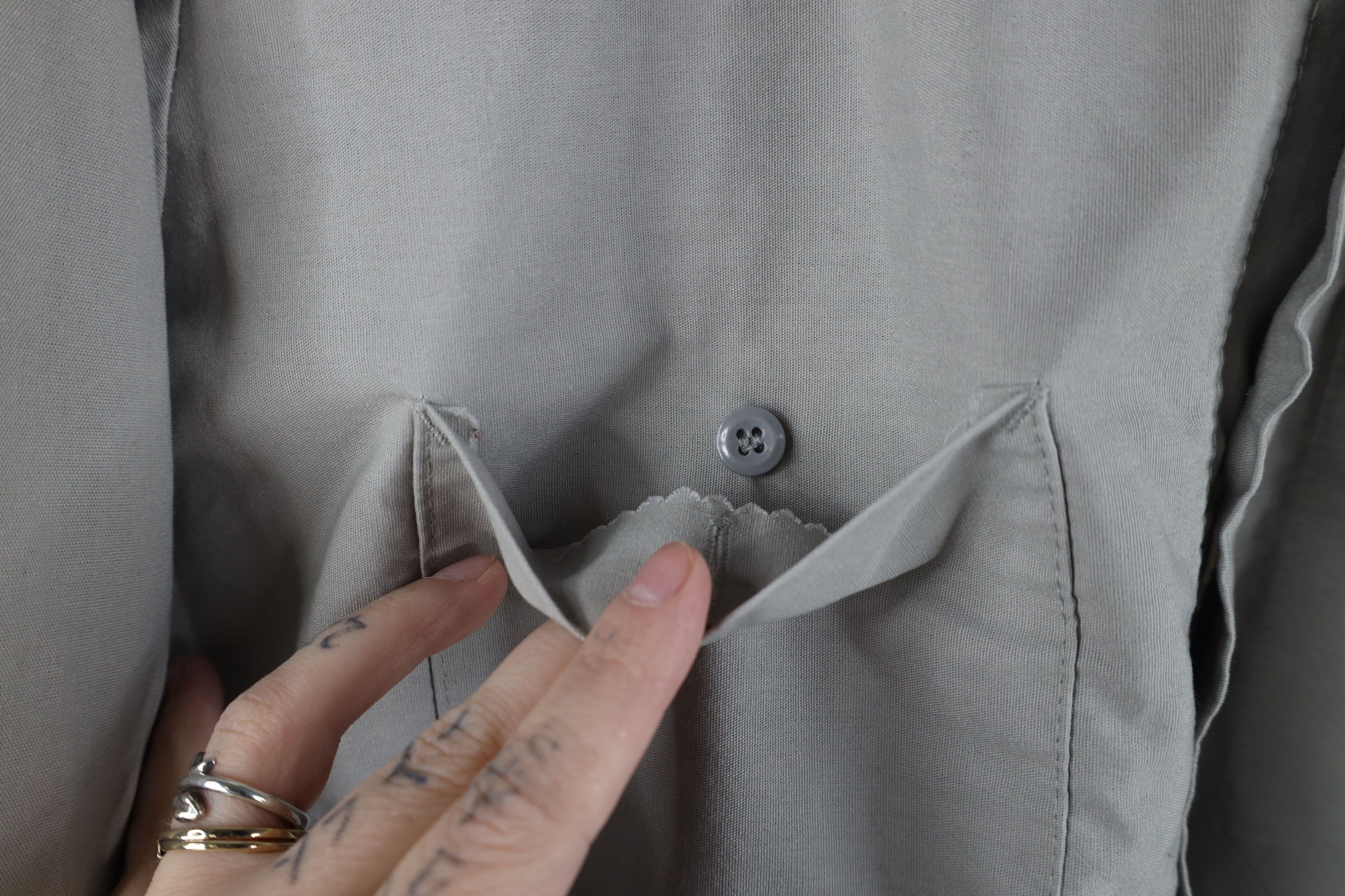 Vintage Vintage 90s Streetwear Workwear Mechanic Button Shirt Gray Size US M / EU 48-50 / 2 - 6 Thumbnail