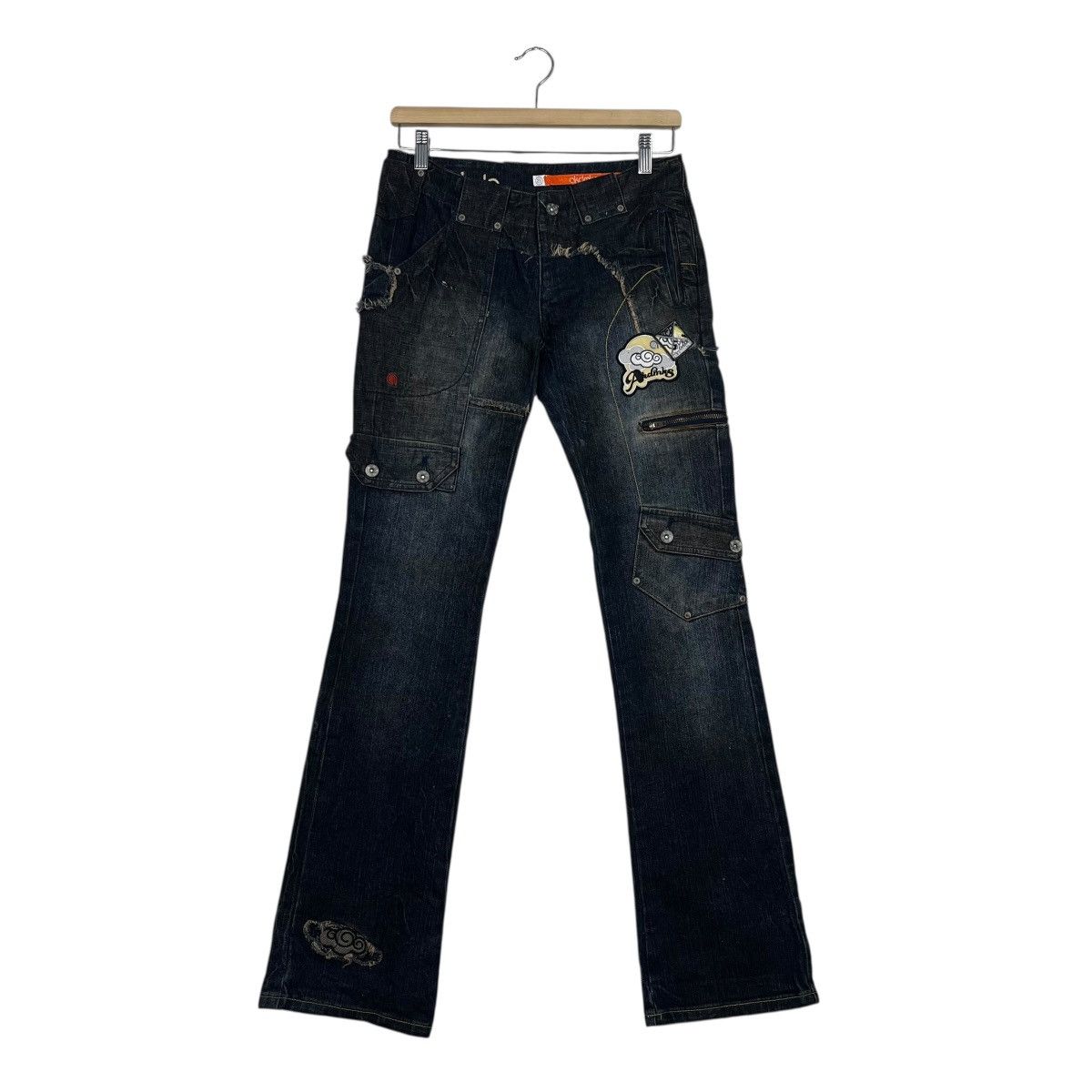 Japanese Brand Vintage Akdmks Tactical Rare Design Flare Denim Jeans Size 29" - 1 Thumbnail