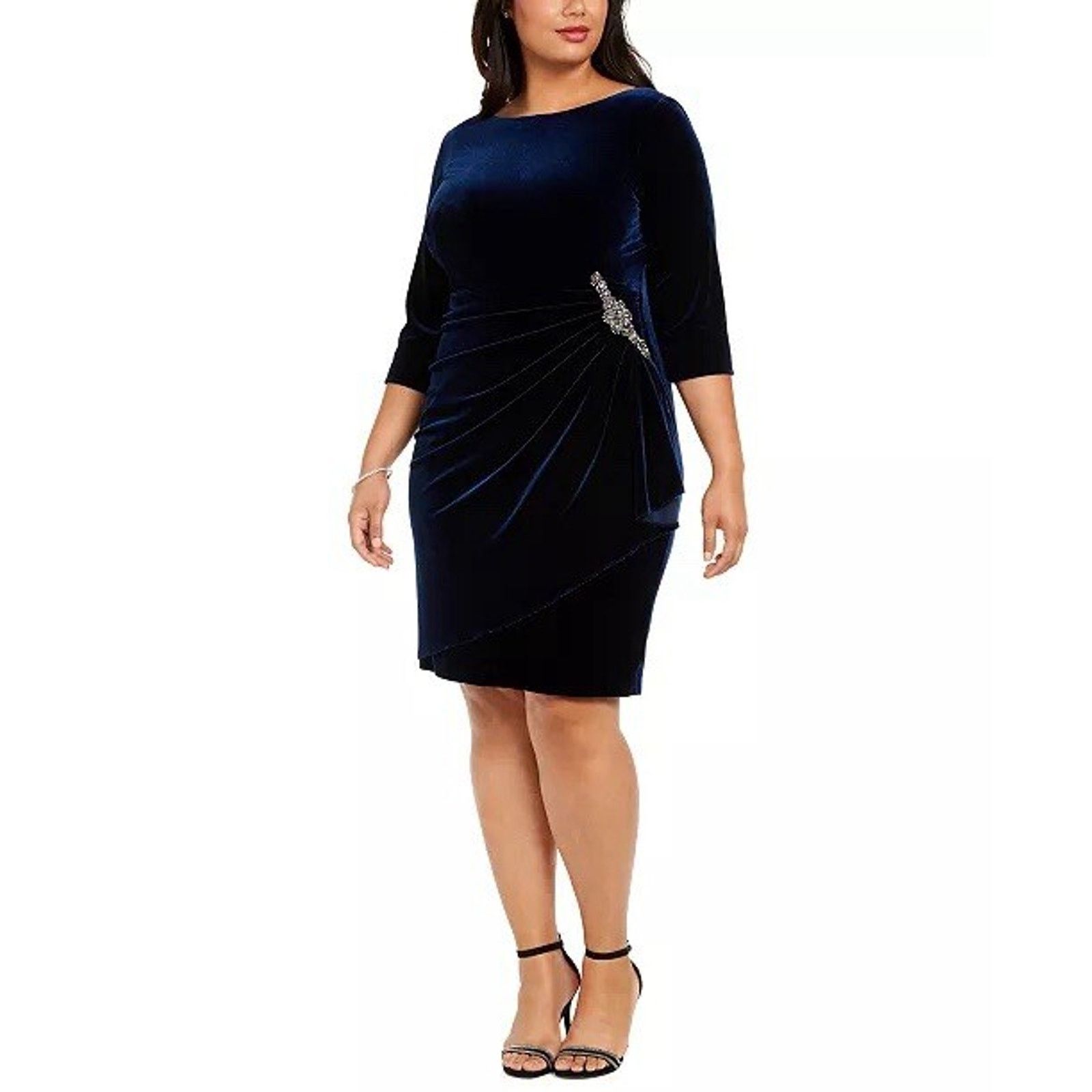 Alex Evenings ALEX EVENINGS Plus Size Ruched Velvet Dress Size 16 A000149 Size XXL / US 16-18 / IT 52-54 - 2 Thumbnail