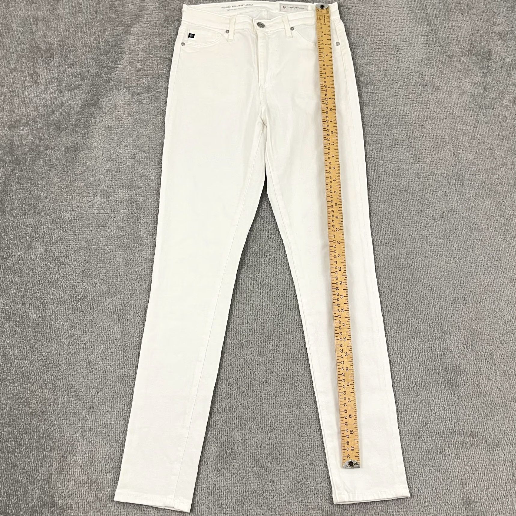Vintage AG Adriano Goldschmied High Rise Abbey Ankle Pants Womens Sz 25 White Skinny Size 42" / US 20 - 7 Thumbnail