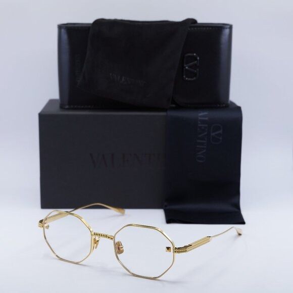 Valentino Valentino V-STUD VLX-122C Eyeglasses Shiny Gold 52mm Size ONE SIZE - 10 Thumbnail