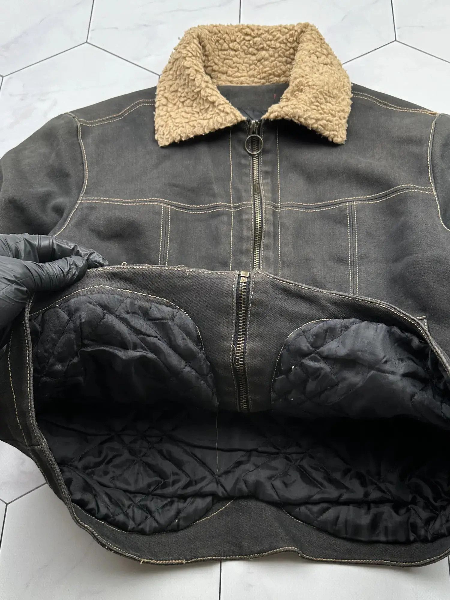 Vintage Vintage Faux Sheepskin Cropped Jacket (B396)E2D15 Size M / US 6-8 / IT 42-44 - 4 Thumbnail