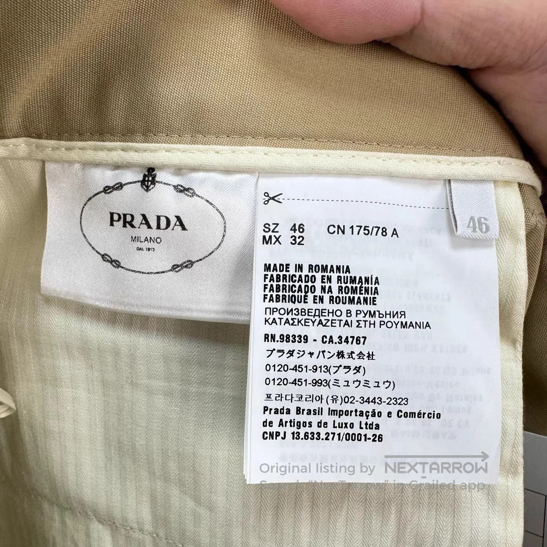 Prada Beige Cropped Pants Size 30. Size US 30 / EU 46 - 6 Thumbnail
