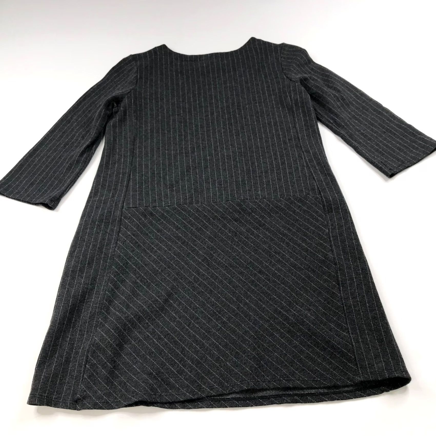 J. Jill J. Jill Ponte Knit Dress Striped 3/4 Sleeve Petite PXS Gray Knee Length Mens? Womens? Size XS / US 0-2 / IT 36-38 - 6 Thumbnail