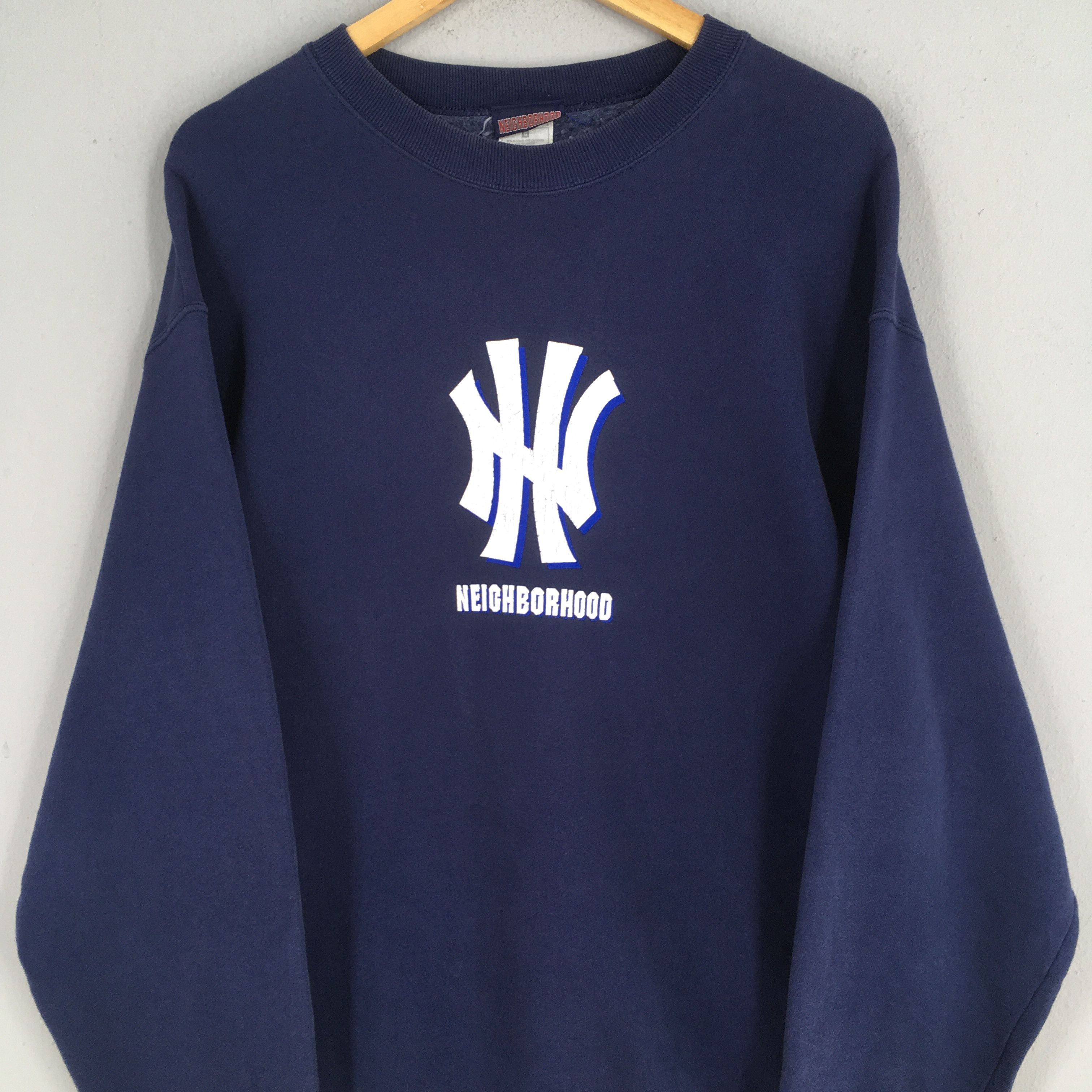 Japanese Brand × Neighborhood × Vintage Vintage 90s Neighborhood Japan Blue Sweatshirt Large Size US L / EU 52-54 / 3 - 2 Thumbnail