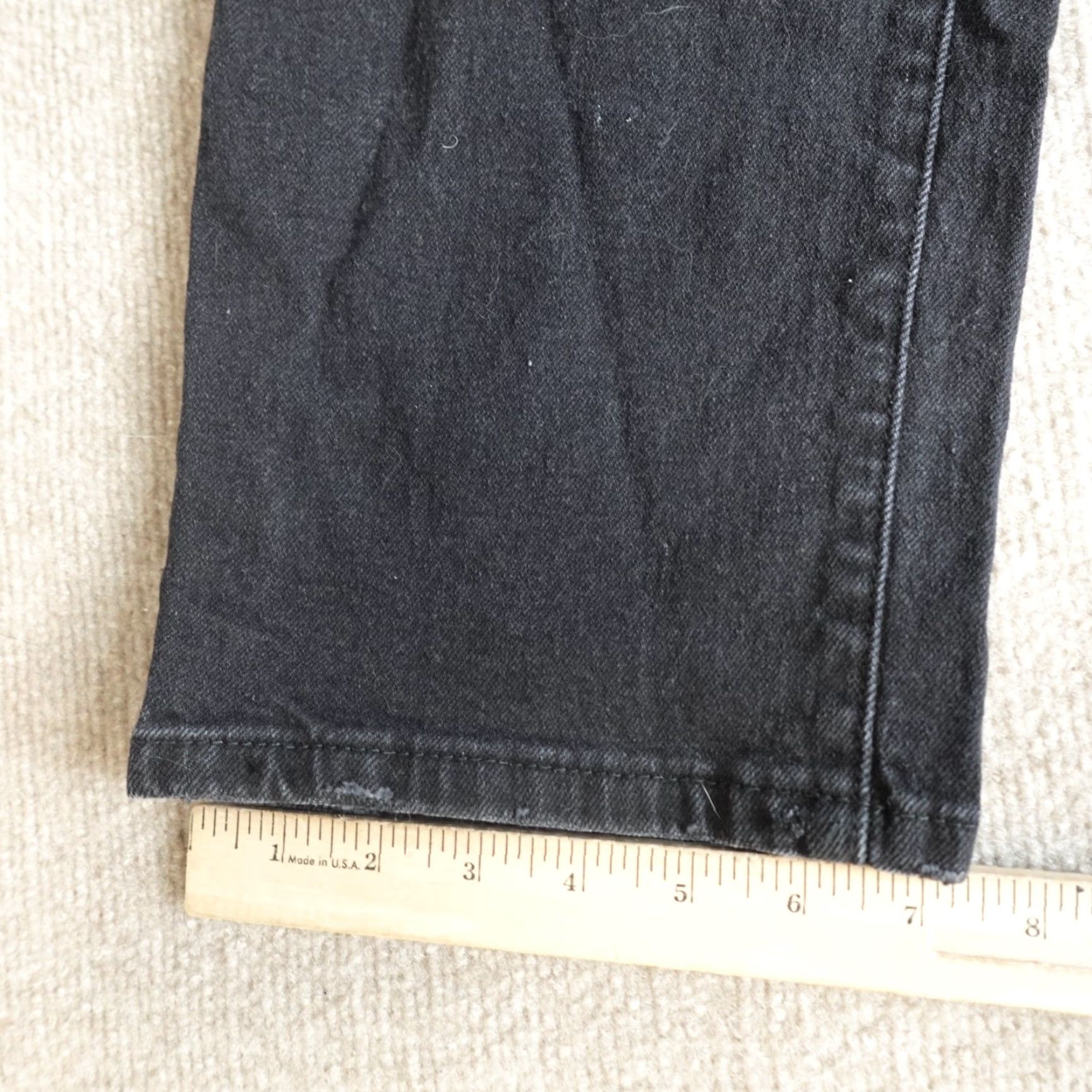 Madison Oliver Logan Womens Jeans 28 Black Madison Wide Leg Button Fly Denim Cotton Spandex 5-Pocket Womens Jeans Size 28" / US 6 / IT 42 - 4 Thumbnail