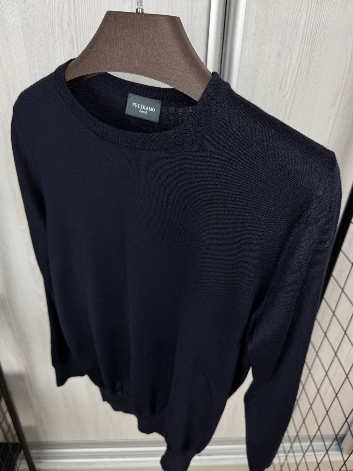 Other Pelikamo Zurich Wool Silk Round Neck navy blue sweater Size US L / EU 52-54 / 3 - 6 Thumbnail
