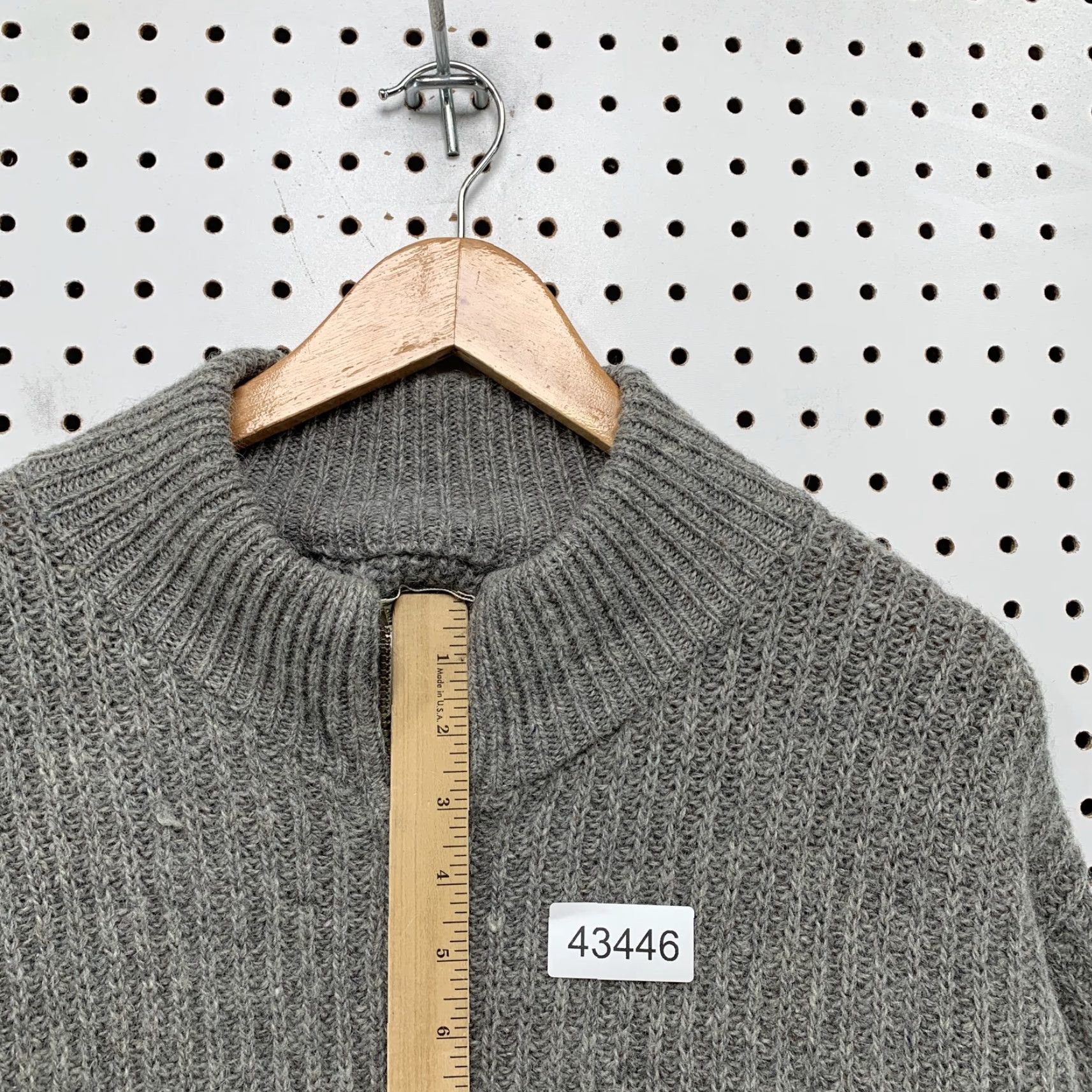 Vintage VINTAGE LLBean Gray Wool Knit Zip-Up Sweater Jacket Mens XLT Tall M Made in USA Cardigan 3 Season Winter Fall Spring Mens Size US XL / EU 56 / 4 - 6 Thumbnail