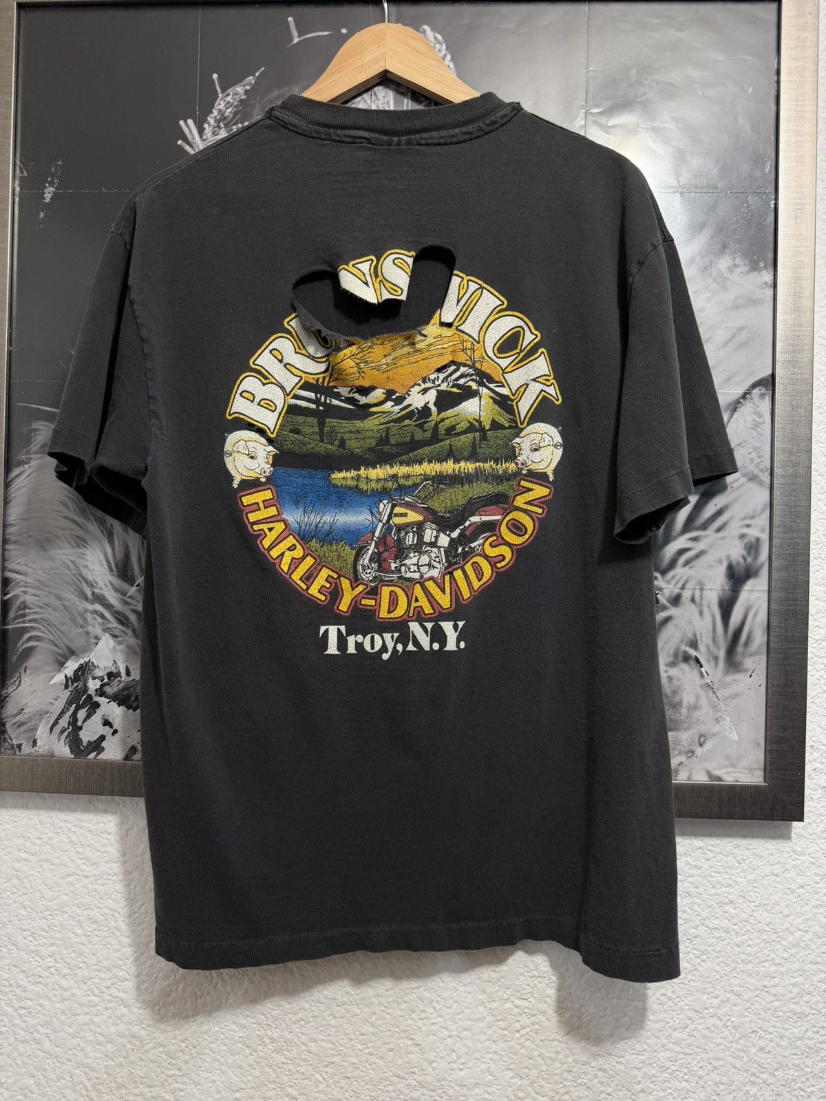 Harley Davidson HARLEY DAVIDSON VINTAGE SHIRT 1990’s THRASHED Size US L / EU 52-54 / 3 - 3 Thumbnail