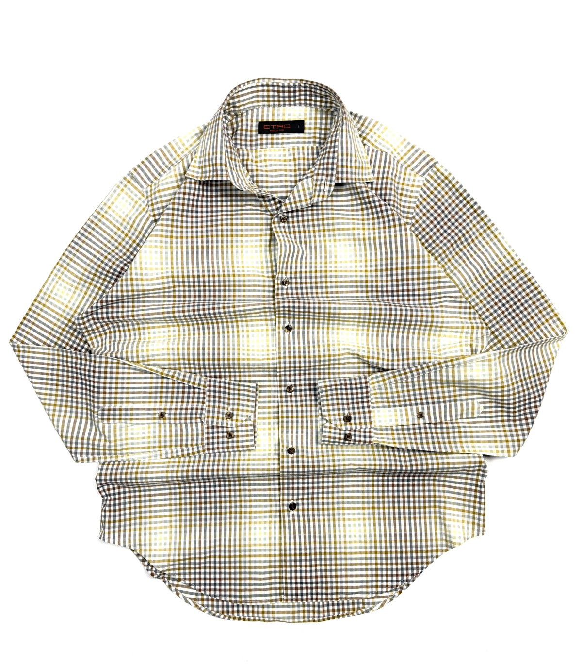 Etro Etro Vintage Plaid Button-Up Shirt Cotton Italy L Luxyry Size US L / EU 52-54 / 3 - 2 Thumbnail