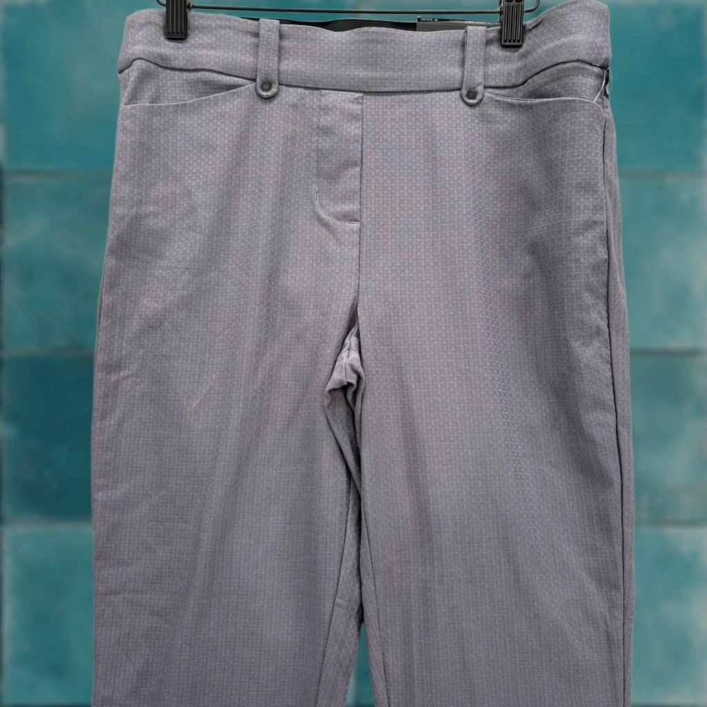 Vintage Maurices Pull On Ankle Pants Womens Medium Gray Herringbone Slim Twill Elastic Waist Pockets 26in Inseam Size 32" / US 10 / IT 46 - 1 Thumbnail